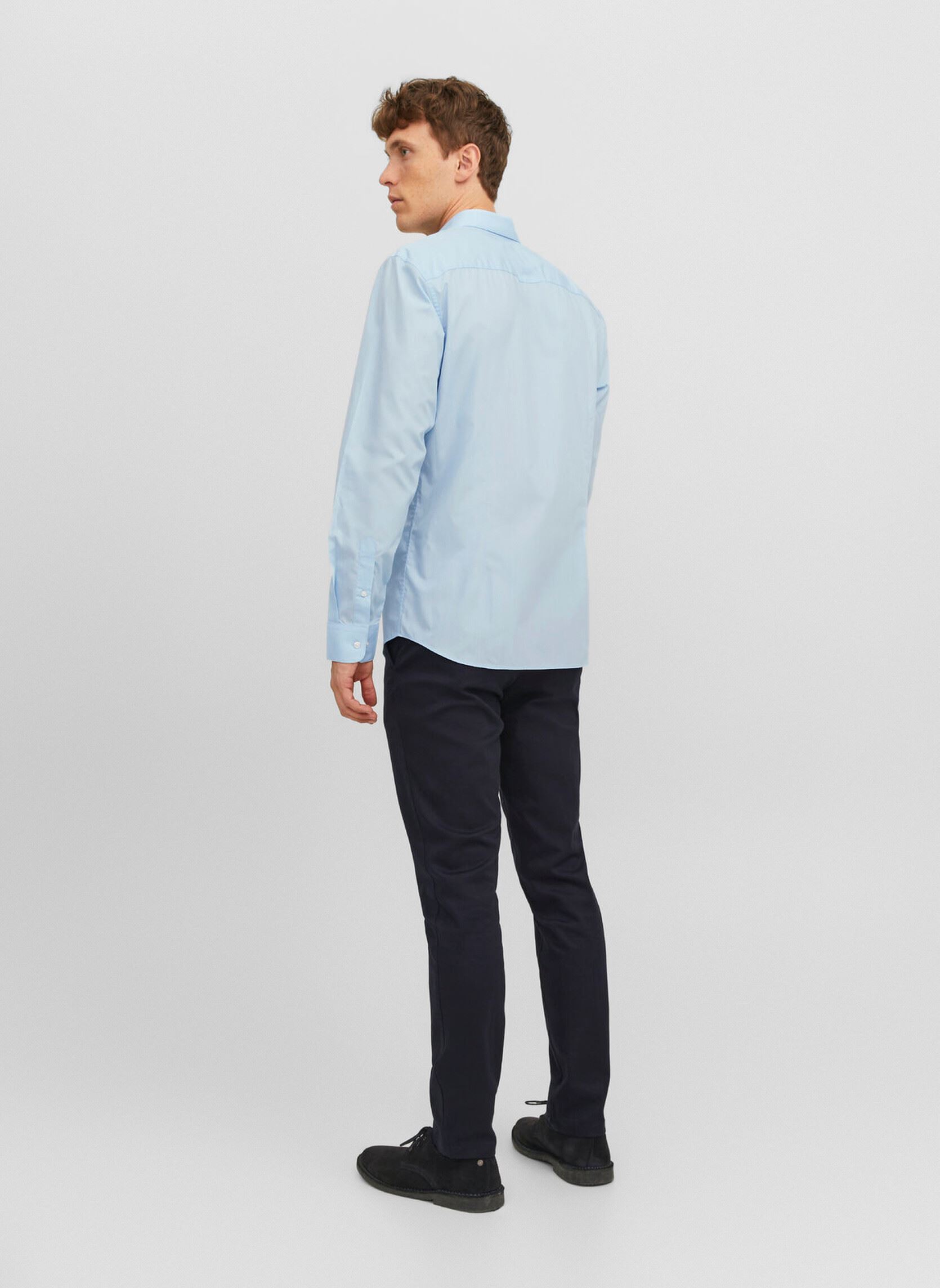 Chemises Jjejoe Shirt Ls Plain Noos homme bleu Jack & Jones Chemises Jjejoe Shirt Ls Plain Noos homme bleu CASHMERE BLUE