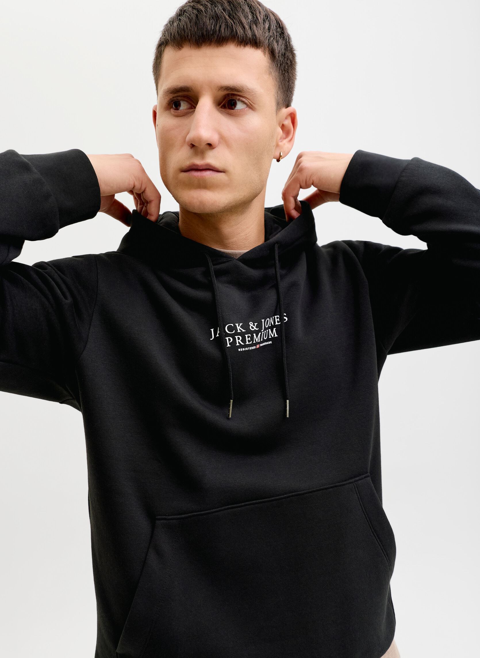 Sweaters met rits Jprbluarchie Sweat Hood Ln heren zwart Jack & Jones Sweaters met rits Jprbluarchie Sweat Hood Ln heren zwart BLACK