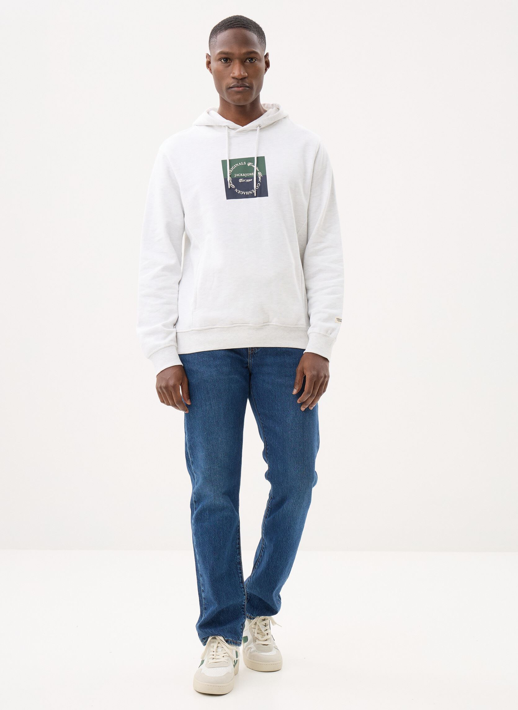 Sweaters met rits Jorcatskills Square Branding Sweat Hood heren wit Jack & Jones Sweaters met rits Jorcatskills Square Branding Sweat Hood heren wit BRIGHT WHITE