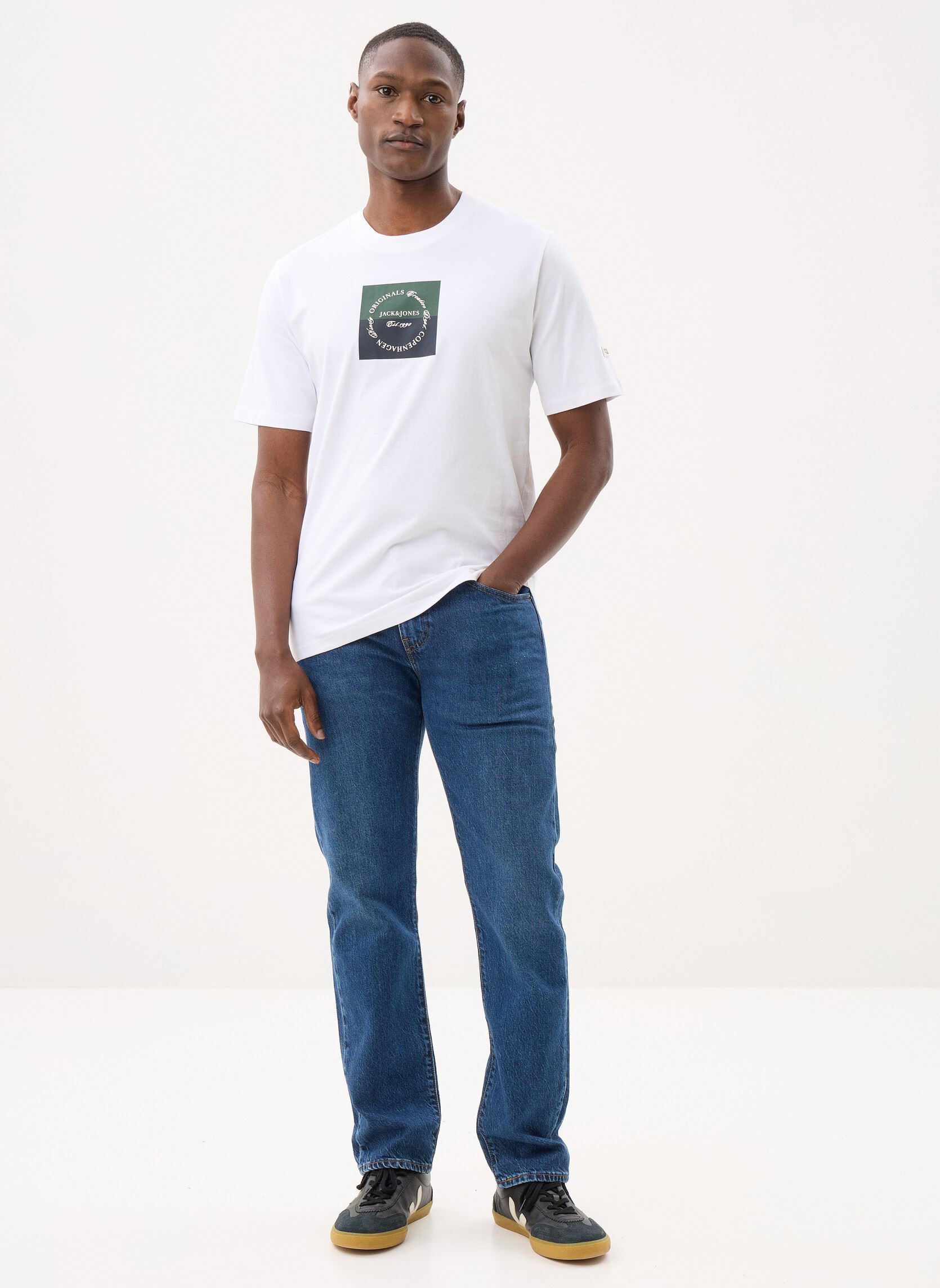 Tee-shirts manches courtes Jorcatskills Square Branding Tee Sscn Ln homme blanc Jack & Jones Tee-shirts manches courtes Jorcatskills Square Branding Tee Sscn Ln homme blanc BRIGHT WHITE