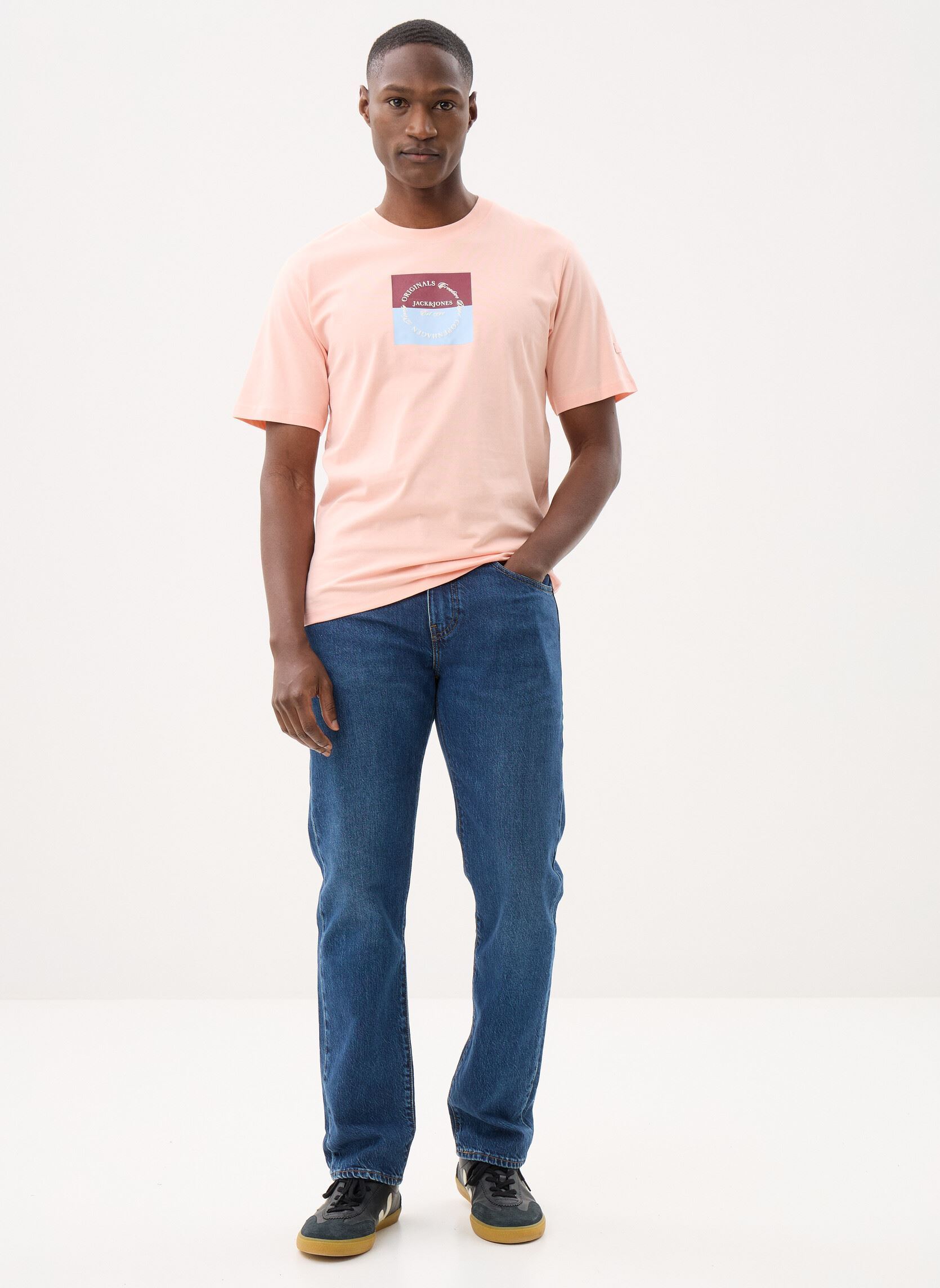 Tee-shirts manches courtes Jorcatskills Square Branding Tee Sscn Ln homme orange Jack & Jones Tee-shirts manches courtes Jorcatskills Square Branding Tee Sscn Ln homme orange PEACH MELBA