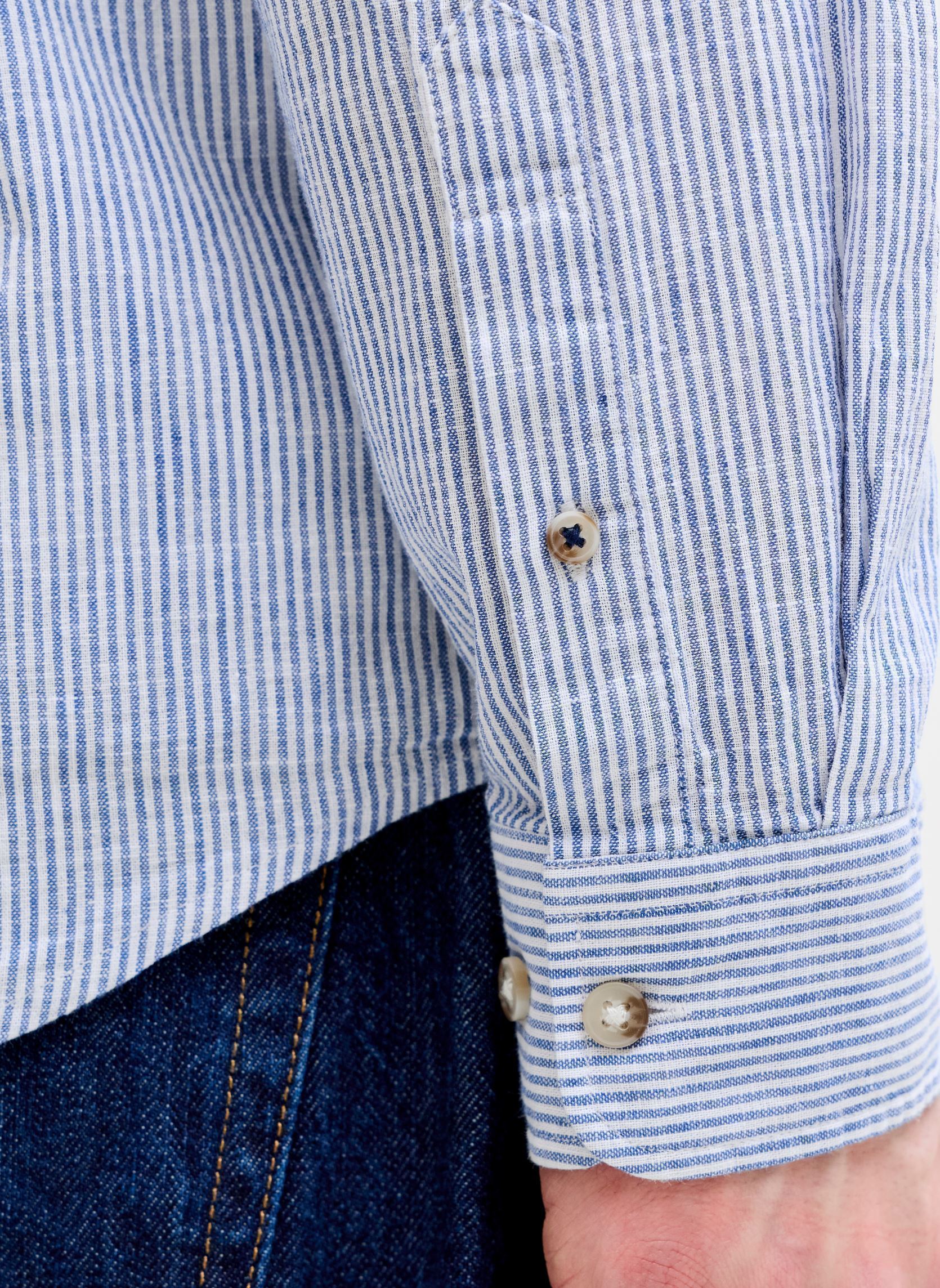 Hemden Jjesummer Linen Blend Shirt L/S Sn herren blau Jack & Jones Hemden Jjesummer Linen Blend Shirt L/S Sn herren blau INFINITY