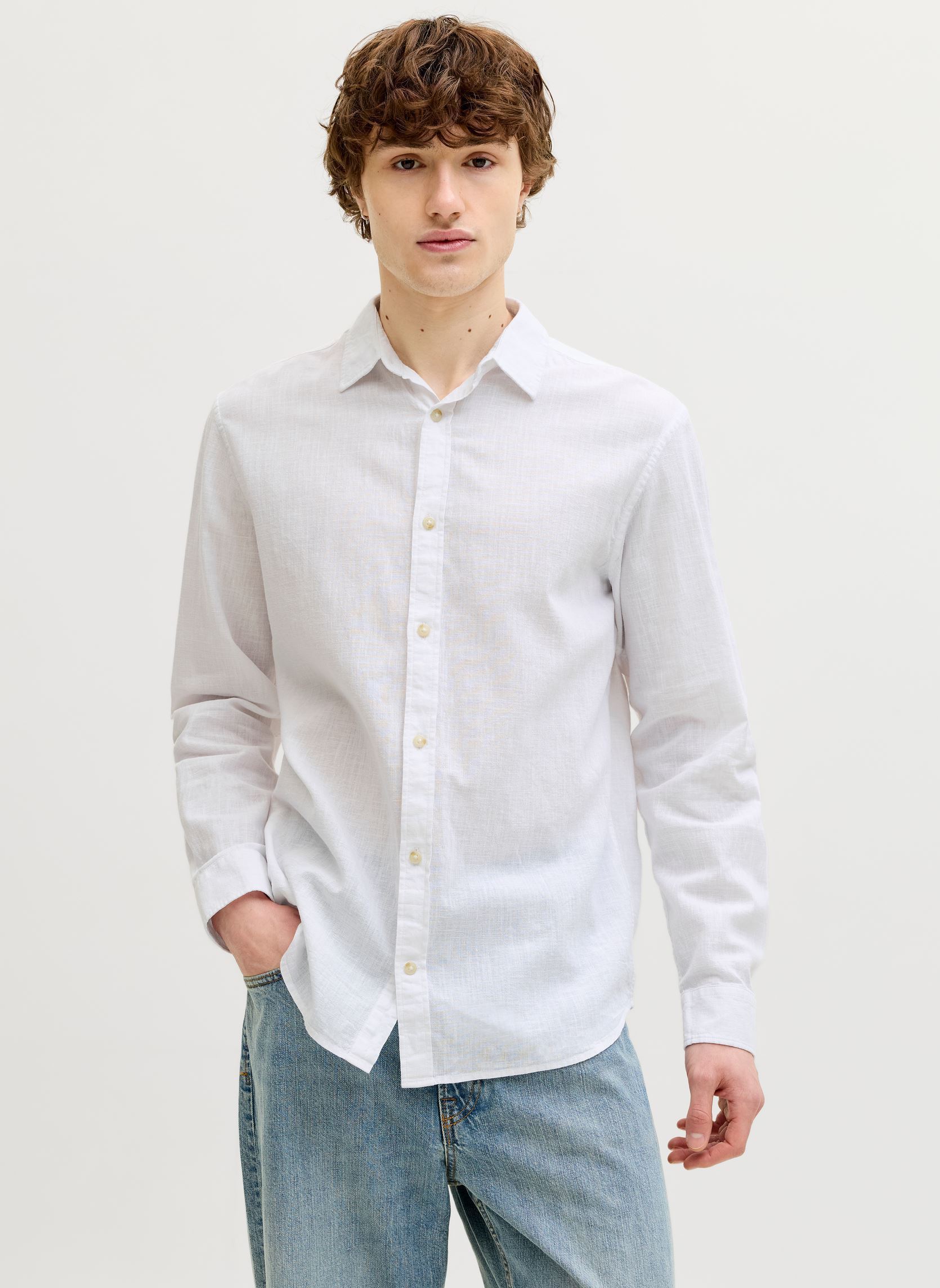 Vêtements Jack & Jones Jjesummer Linen Blend Shirt / Sn pour - vue 1