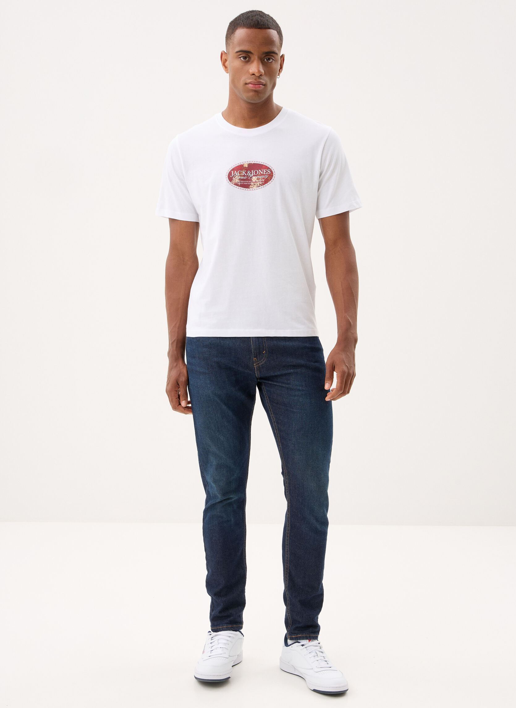 Tee-shirts Jormontauk Front Tee Ss Crew Neck Fst homme blanc Jack & Jones Tee-shirts Jormontauk Front Tee Ss Crew Neck Fst homme blanc BRIGHT WHITE
