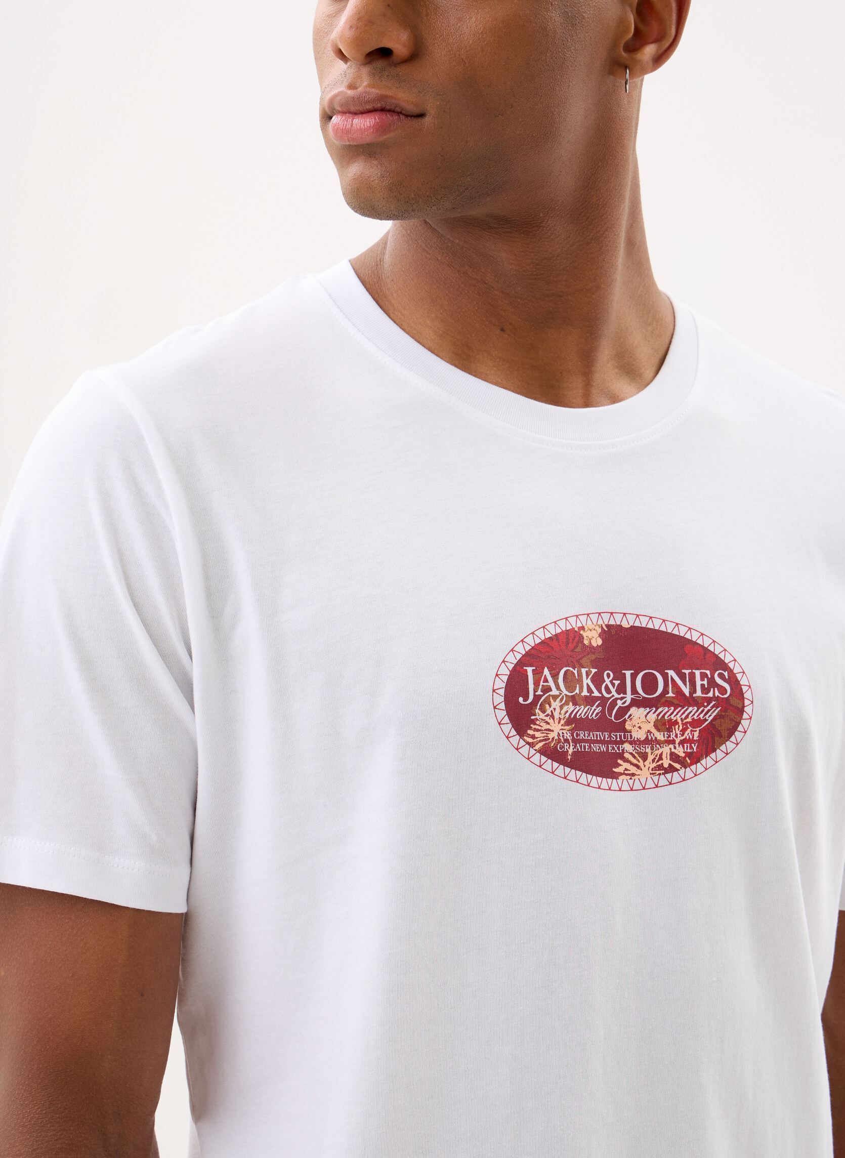 Tee-shirts Jormontauk Front Tee Ss Crew Neck Fst homme blanc Jack & Jones Tee-shirts Jormontauk Front Tee Ss Crew Neck Fst homme blanc BRIGHT WHITE