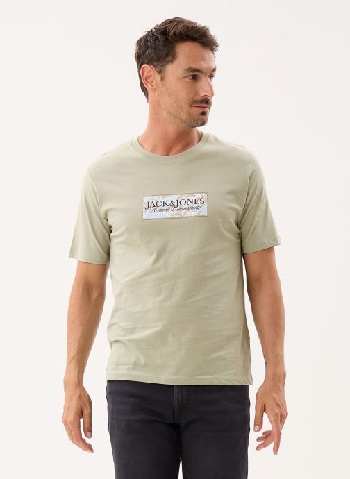 Jack & Jones T-shirts Jormontauk Front Tee Ss Crew Neck Fst heren groen
