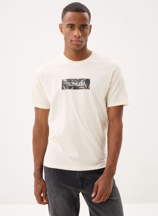 Jack & Jones T-shirts Jormontauk Front Tee Ss Crew Neck Fst heren wit