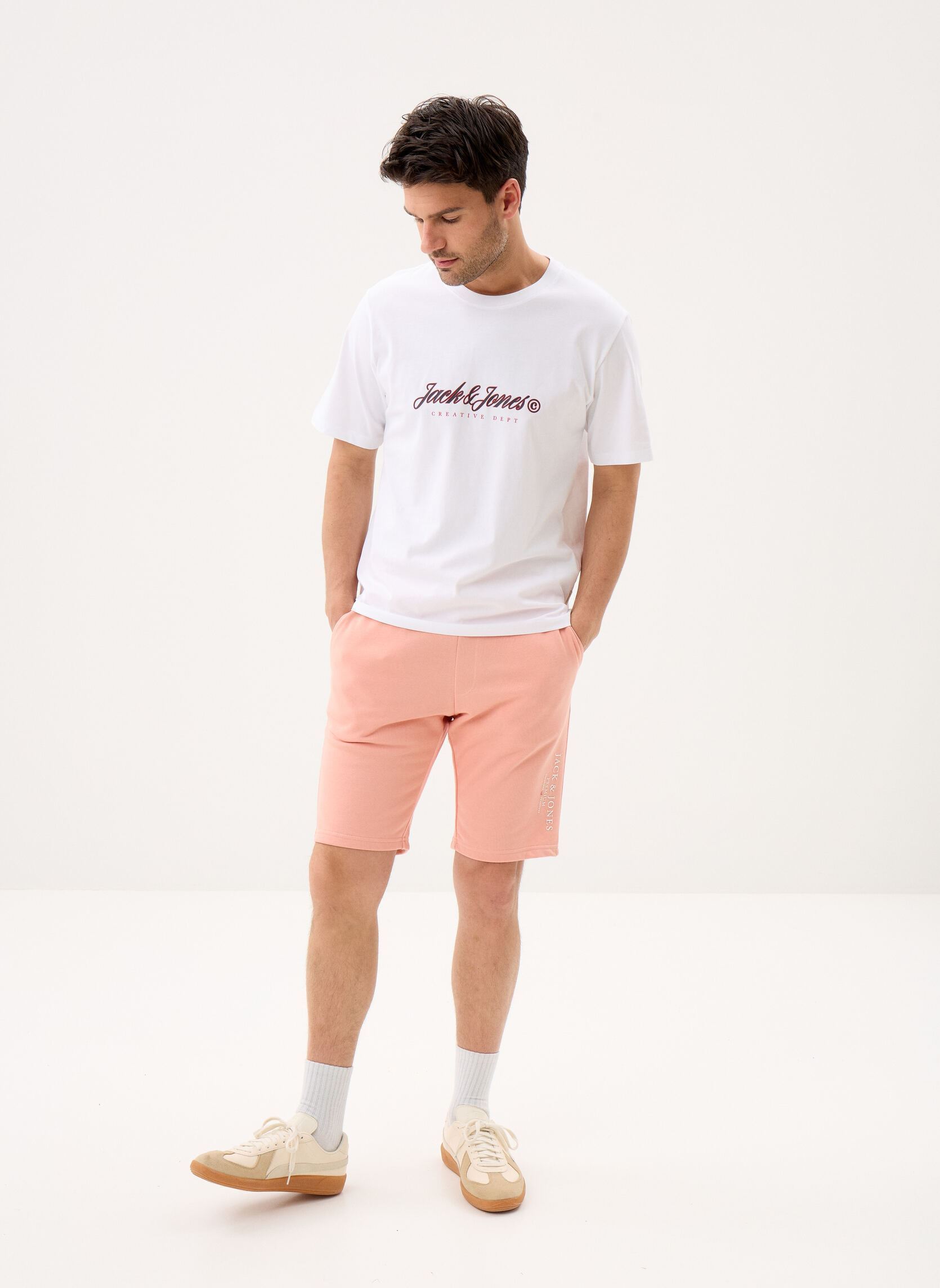 Kurzarm-T-Shirts Jormontauk Type Front Tee Cn herren weiß Jack & Jones Kurzarm-T-Shirts Jormontauk Type Front Tee Cn herren weiß BRIGHT WHITE