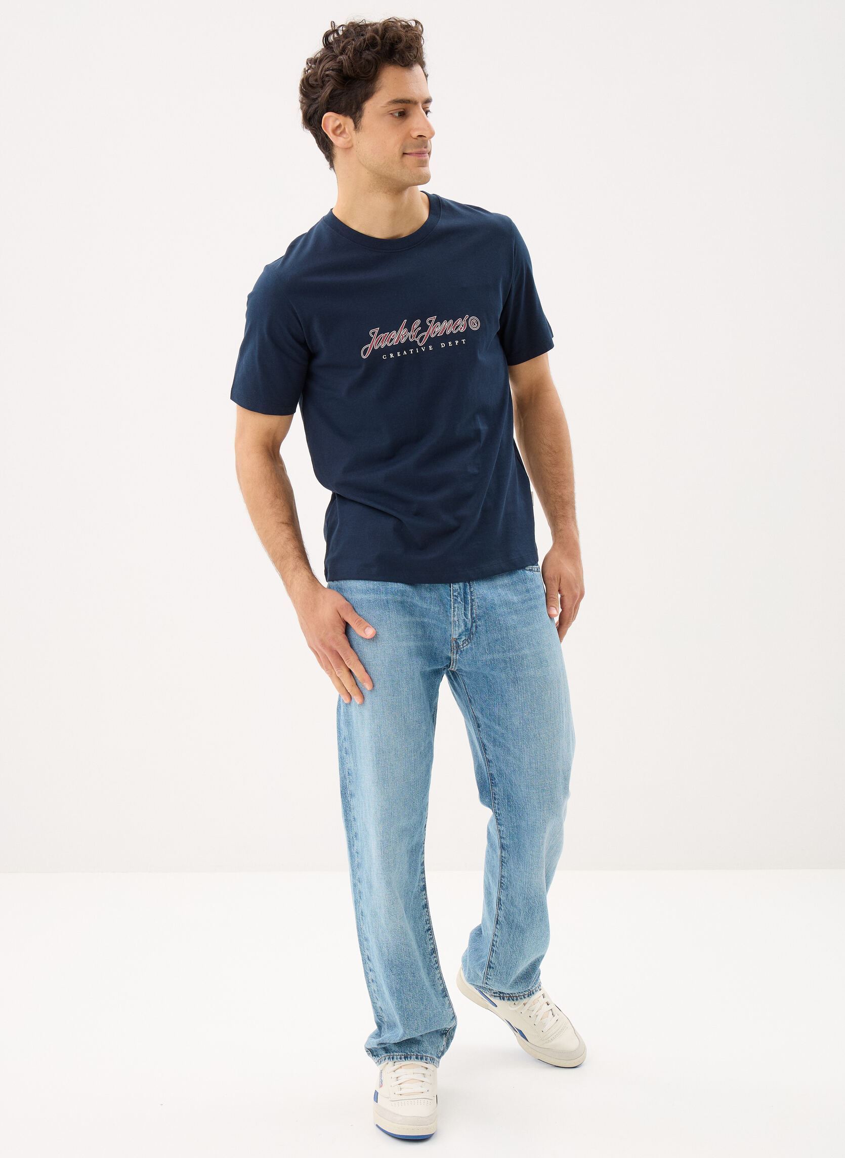 Kurzarm-T-Shirts Jormontauk Type Front Tee Cn herren blau Jack & Jones Kurzarm-T-Shirts Jormontauk Type Front Tee Cn herren blau SKY CAPTAIN