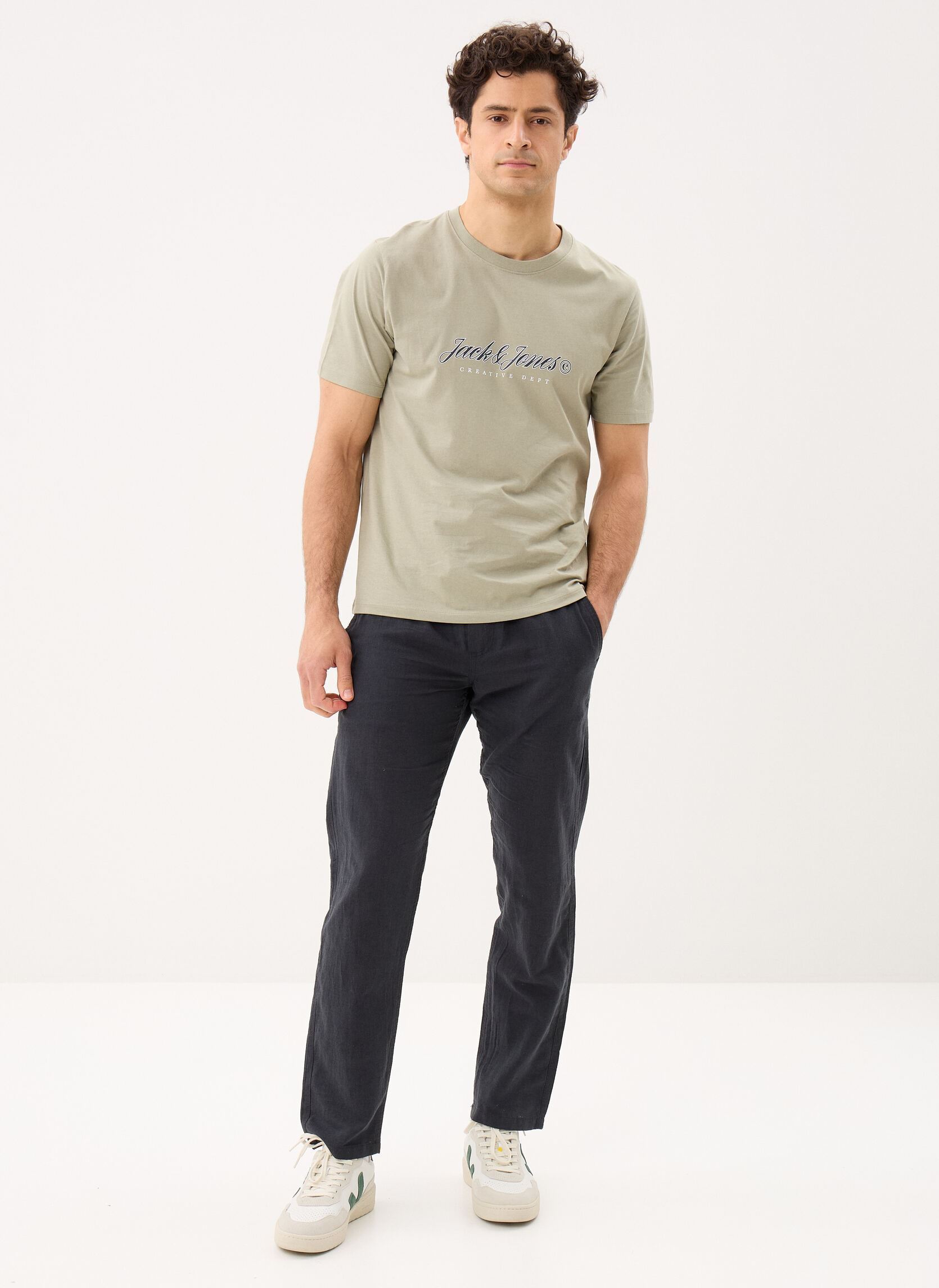 Joggingbroeken Jpstkane Summer Linen Blend Jogger Sn heren zwart Jack & Jones Joggingbroeken Jpstkane Summer Linen Blend Jogger Sn heren zwart BLACK