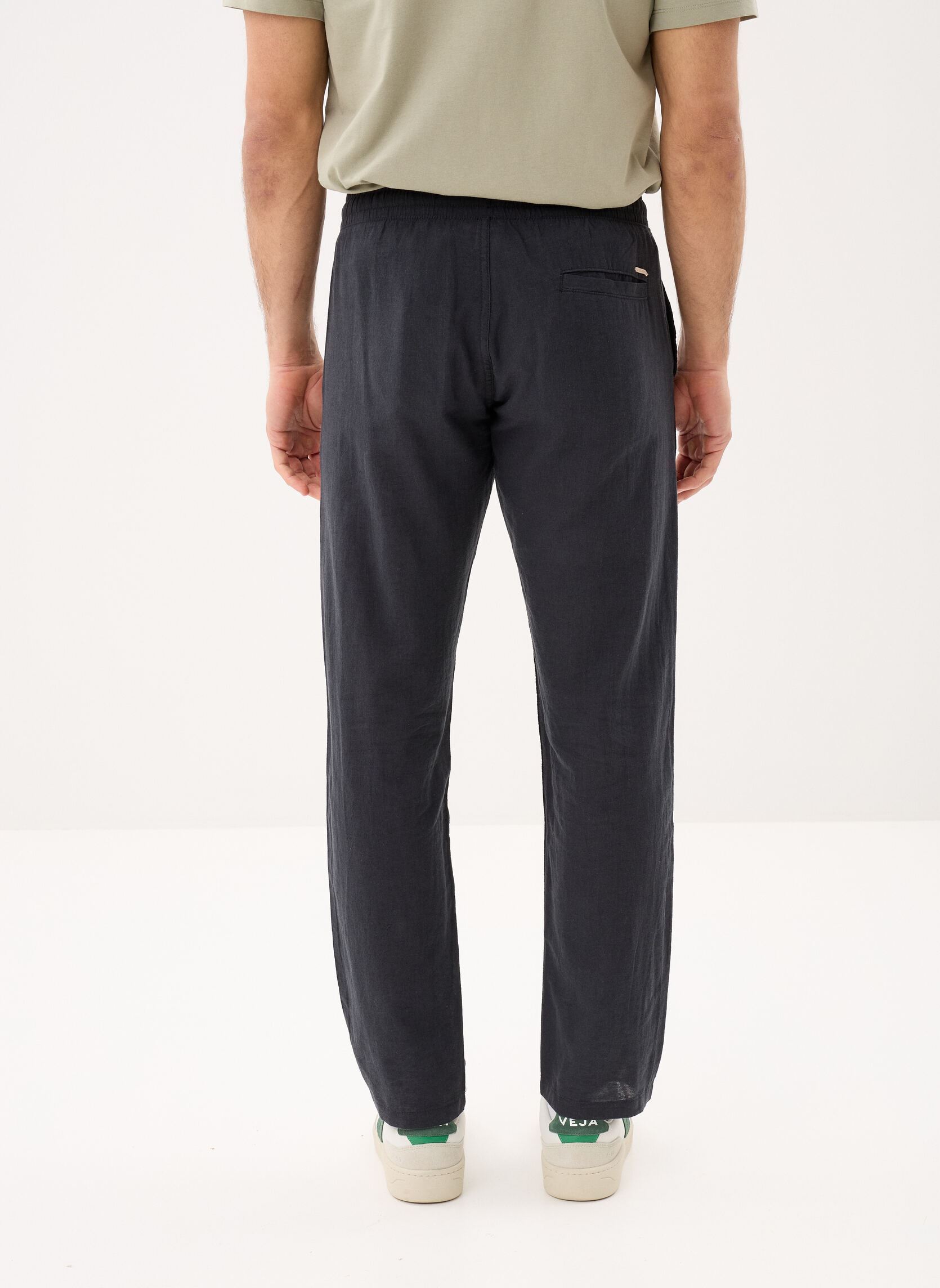 Joggingbroeken Jpstkane Summer Linen Blend Jogger Sn heren zwart Jack & Jones Joggingbroeken Jpstkane Summer Linen Blend Jogger Sn heren zwart BLACK