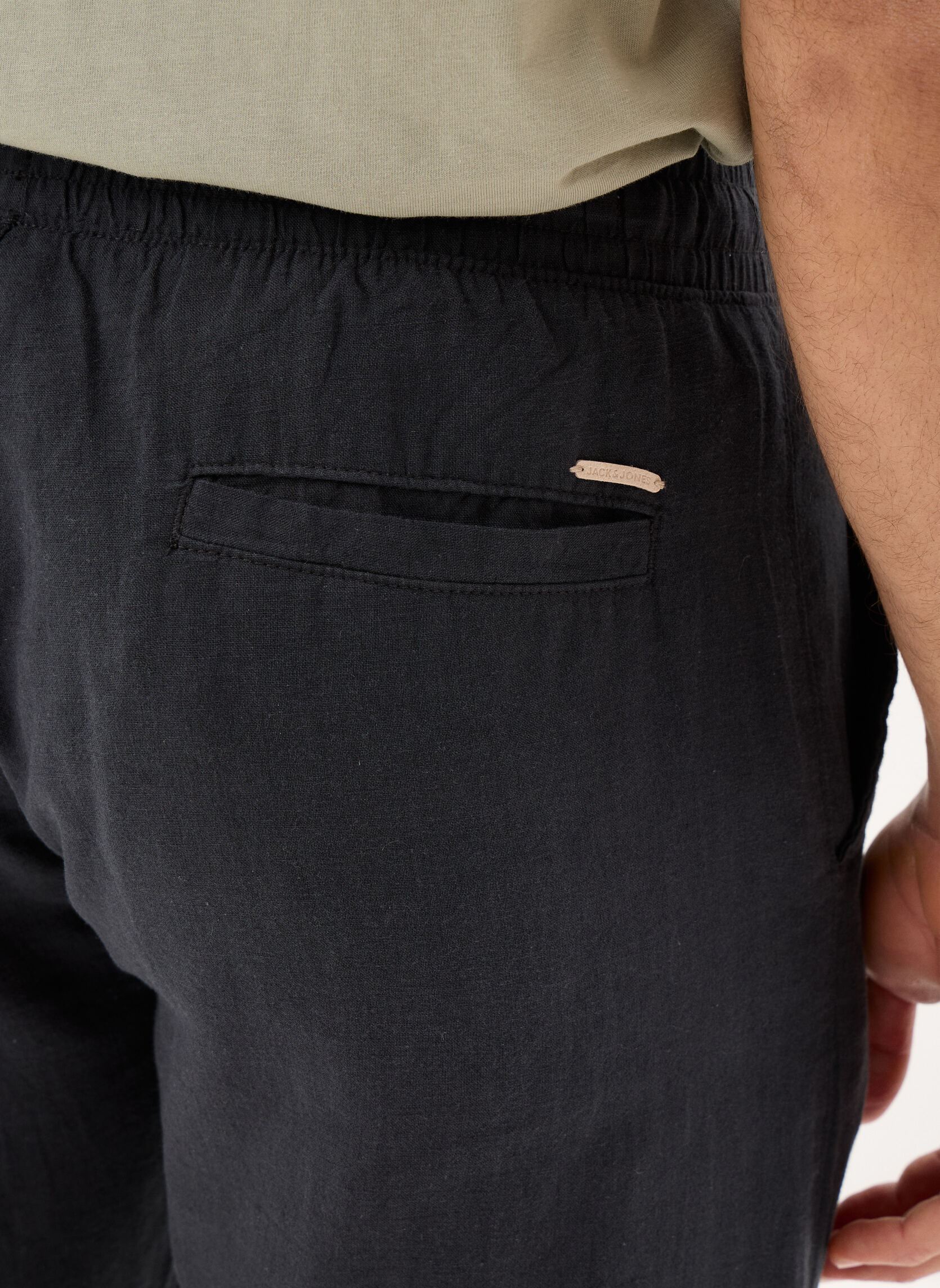 Joggingbroeken Jpstkane Summer Linen Blend Jogger Sn heren zwart Jack & Jones Joggingbroeken Jpstkane Summer Linen Blend Jogger Sn heren zwart BLACK