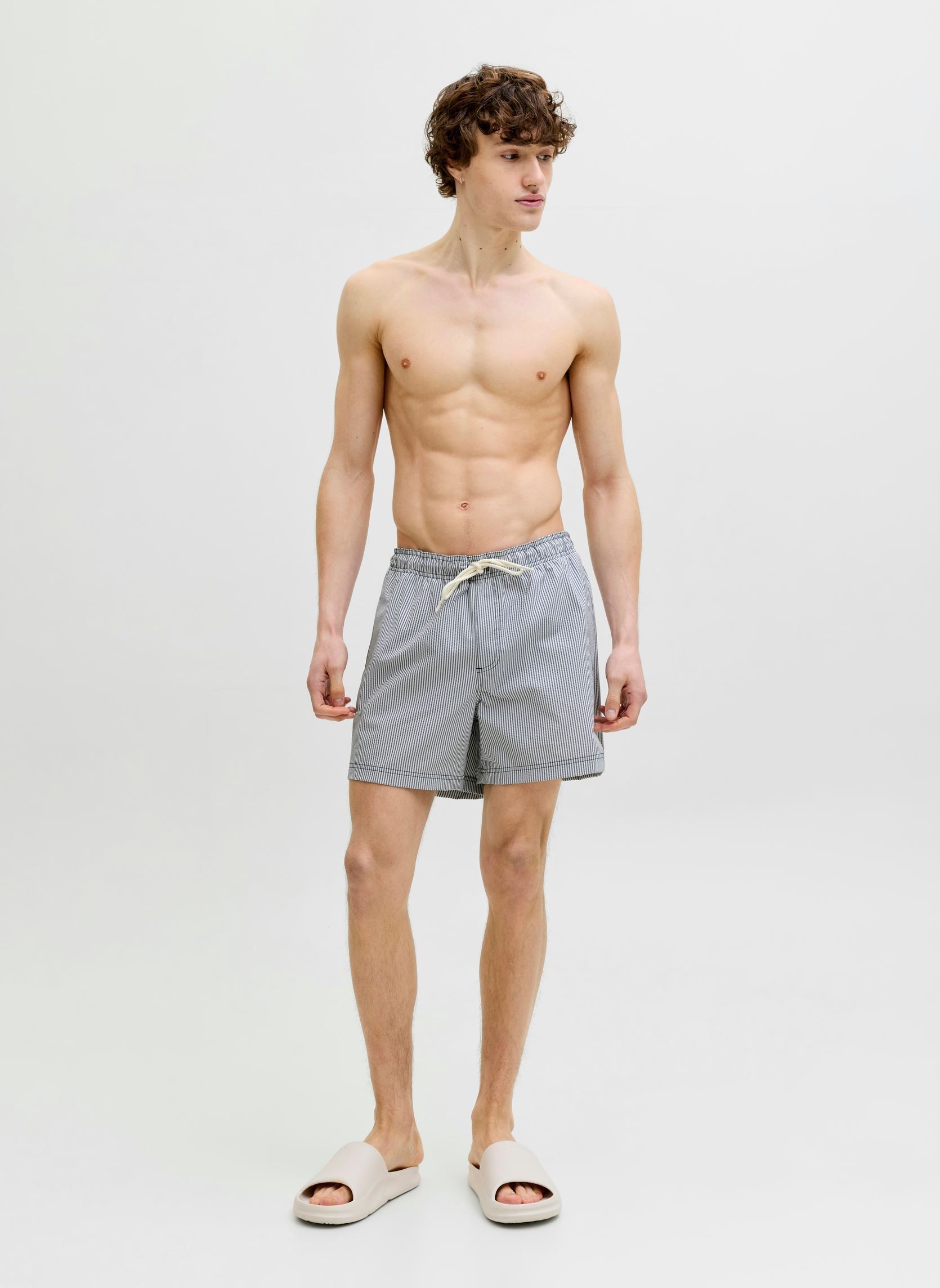 Shorts de bain Jpstmaui Ocean Seersucker Swim Shorts Ln homme bleu Jack & Jones Shorts de bain Jpstmaui Ocean Seersucker Swim Shorts Ln homme bleu NAVY BLAZER