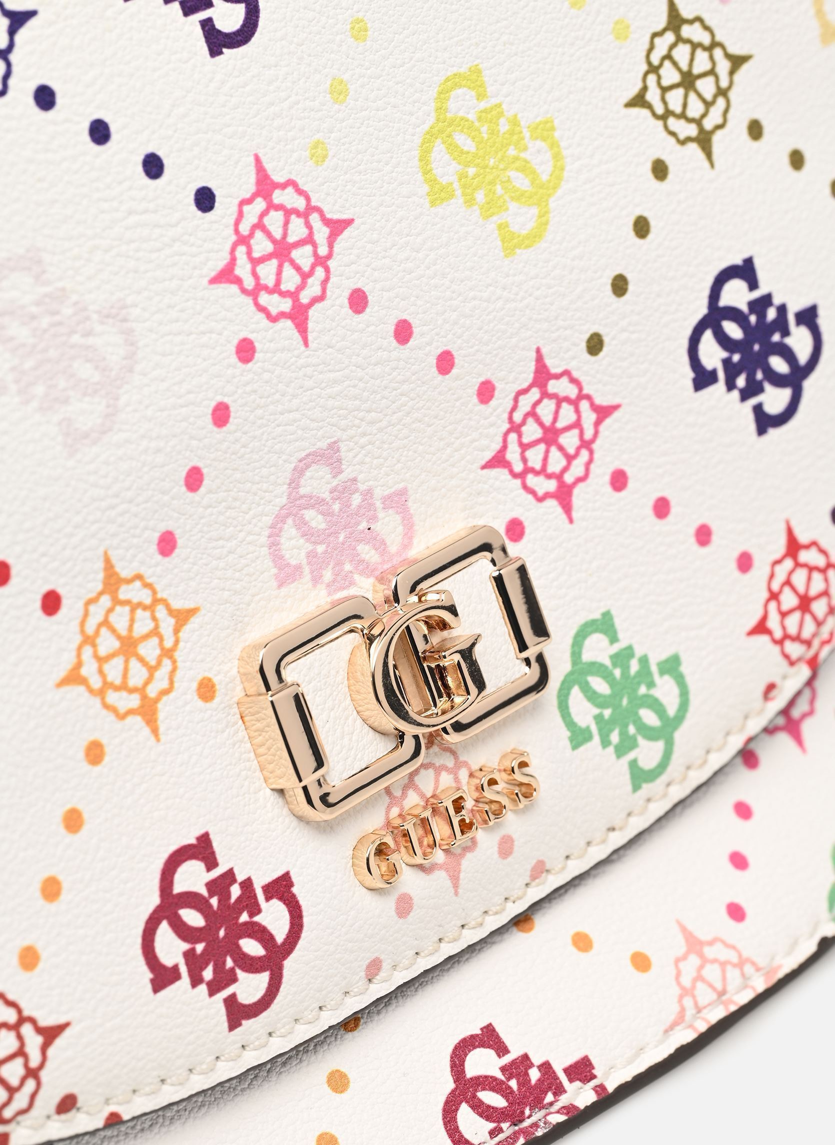 Schoudertassen Emelie Logo Flap Shoulder Bag dames meerkleurig Guess Schoudertassen Emelie Logo Flap Shoulder Bag dames meerkleurig MULTI LOGO