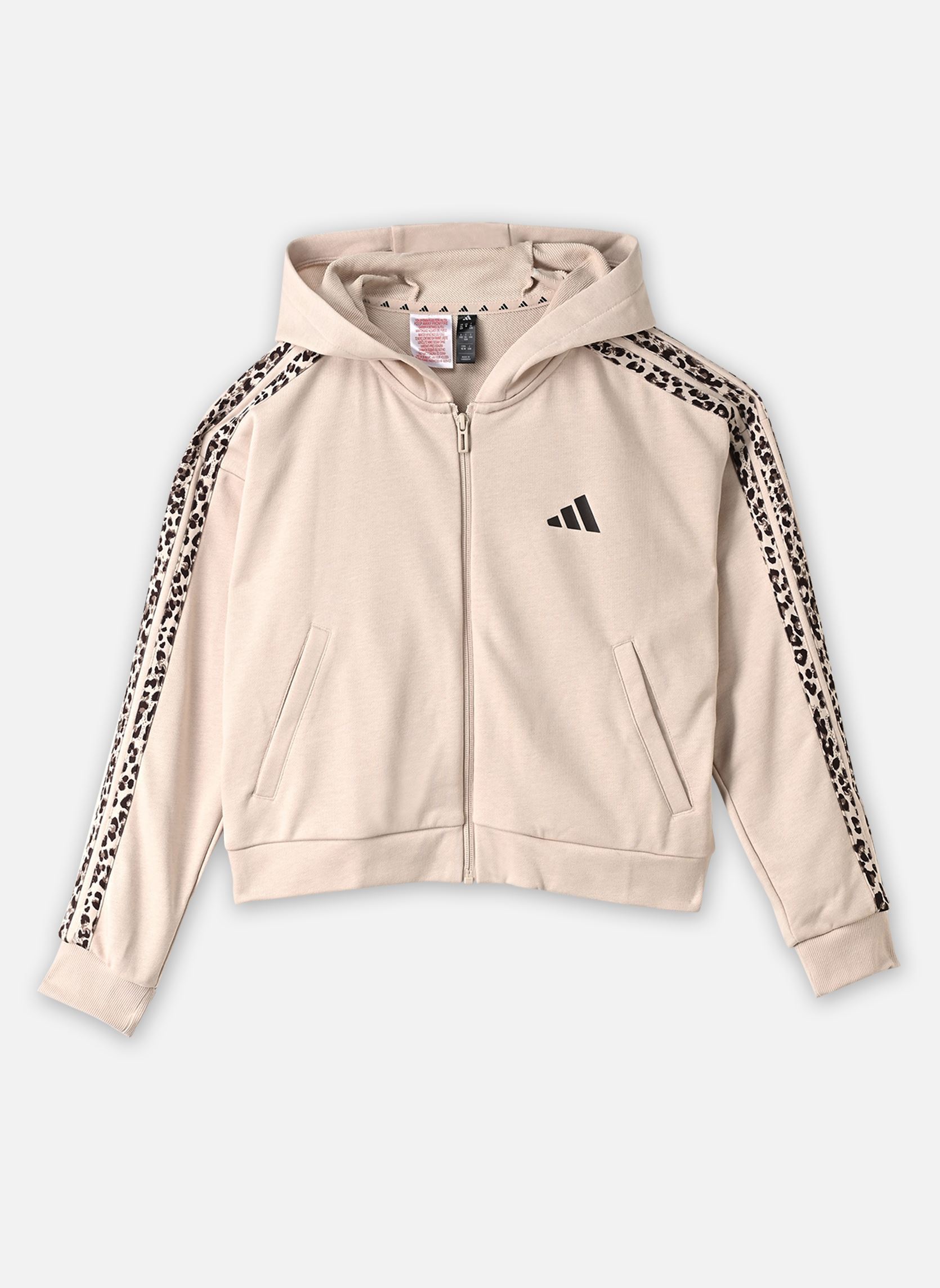 Sweats zippés JG AN 3S FT FZ fille beige adidas sportswear Sweats zippés JG AN 3S FT FZ fille beige Crystal Linen