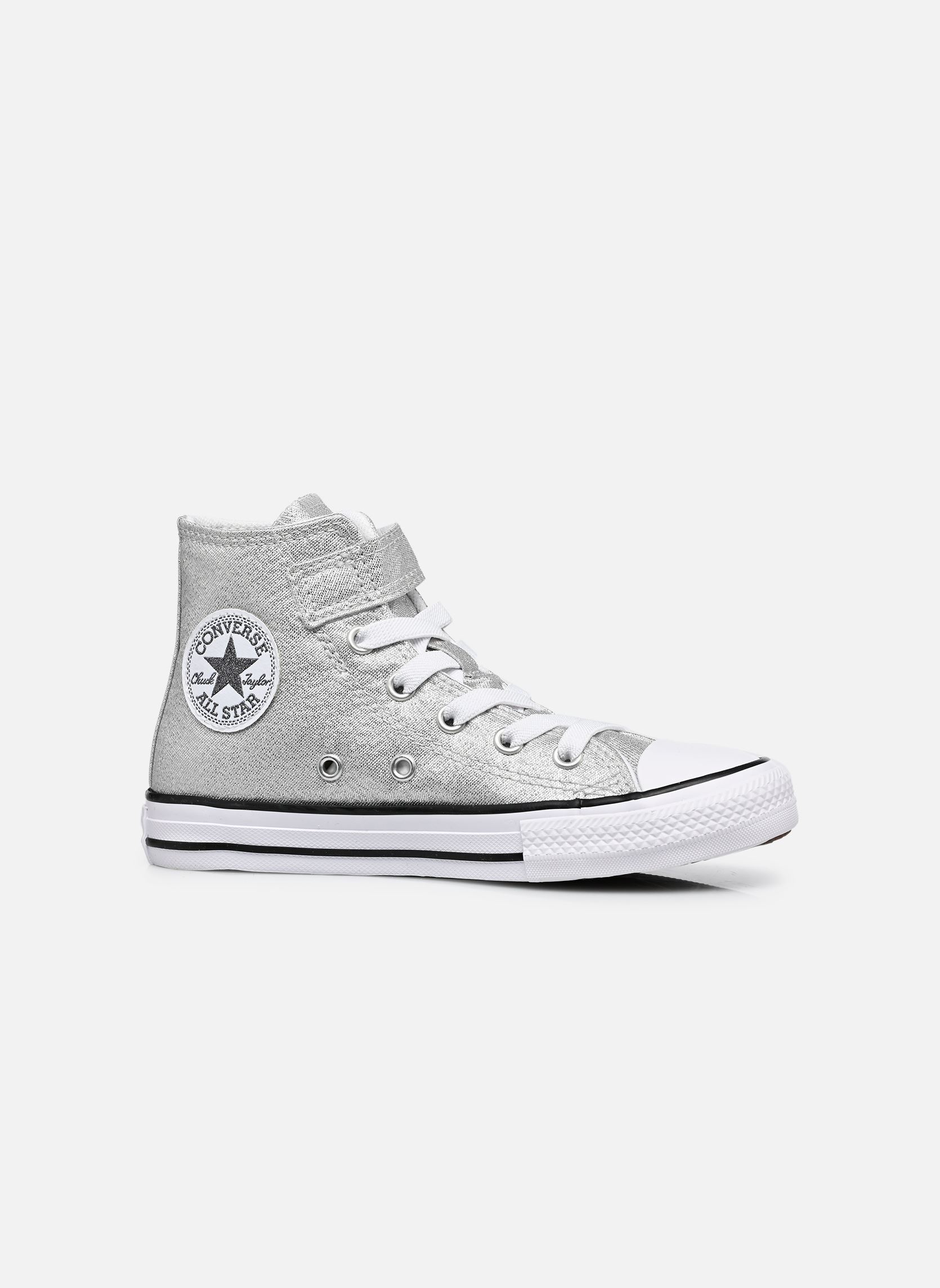 Niedrige Sneaker Chuck Taylor All Star Easy-On Shine Hi silber Converse Niedrige Sneaker Chuck Taylor All Star Easy-On Shine Hi silber Light grey/white/black
