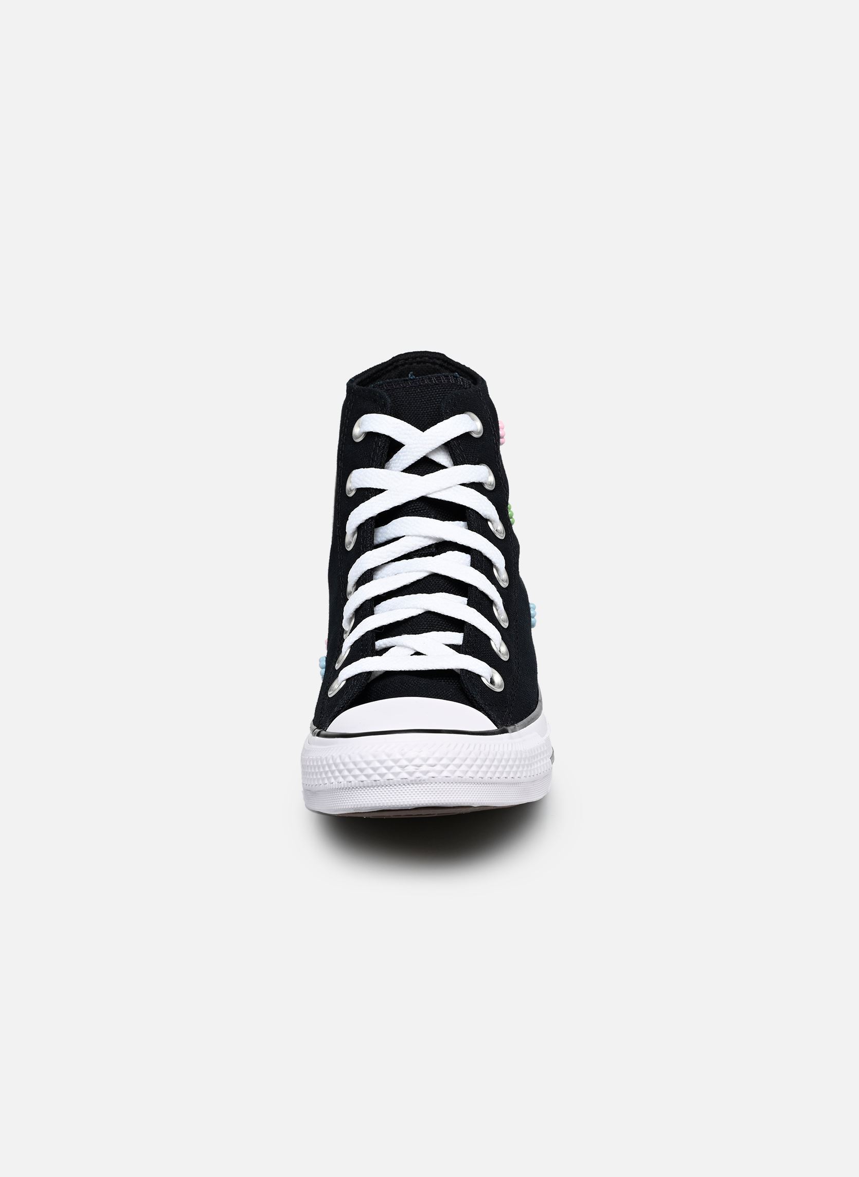 Leinen-Sneaker Chuck Taylor All Star Studded Floral Hi damen schwarz Converse Leinen-Sneaker Chuck Taylor All Star Studded Floral Hi damen schwarz BLACK/NEW FOUND BLOOM