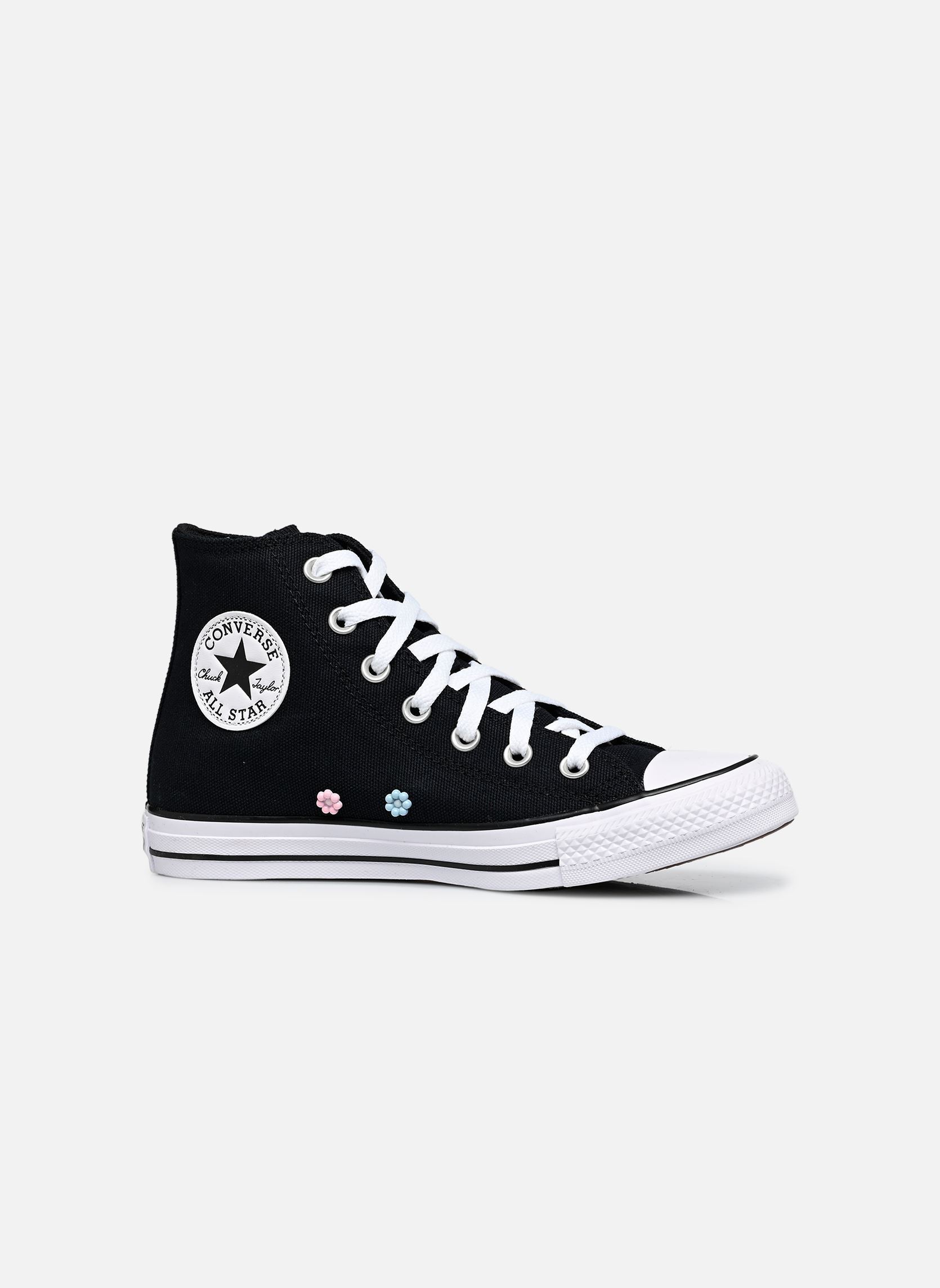 Leinen-Sneaker Chuck Taylor All Star Studded Floral Hi damen schwarz Converse Leinen-Sneaker Chuck Taylor All Star Studded Floral Hi damen schwarz BLACK/NEW FOUND BLOOM