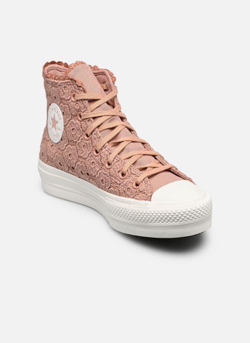 Converse Baskets montantes Chuck Taylor All Star Lift Platform Croc femme marron