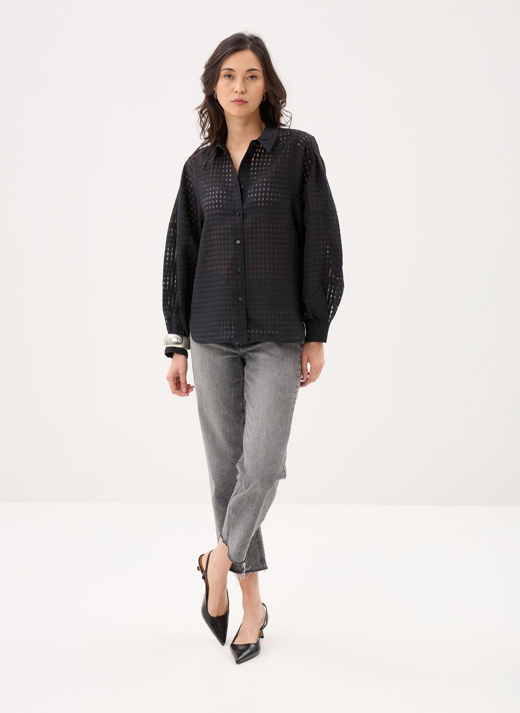 Langarm-Hemden B312115 damen schwarz IKKS Women Langarm-Hemden B312115 damen schwarz 02-NOIR