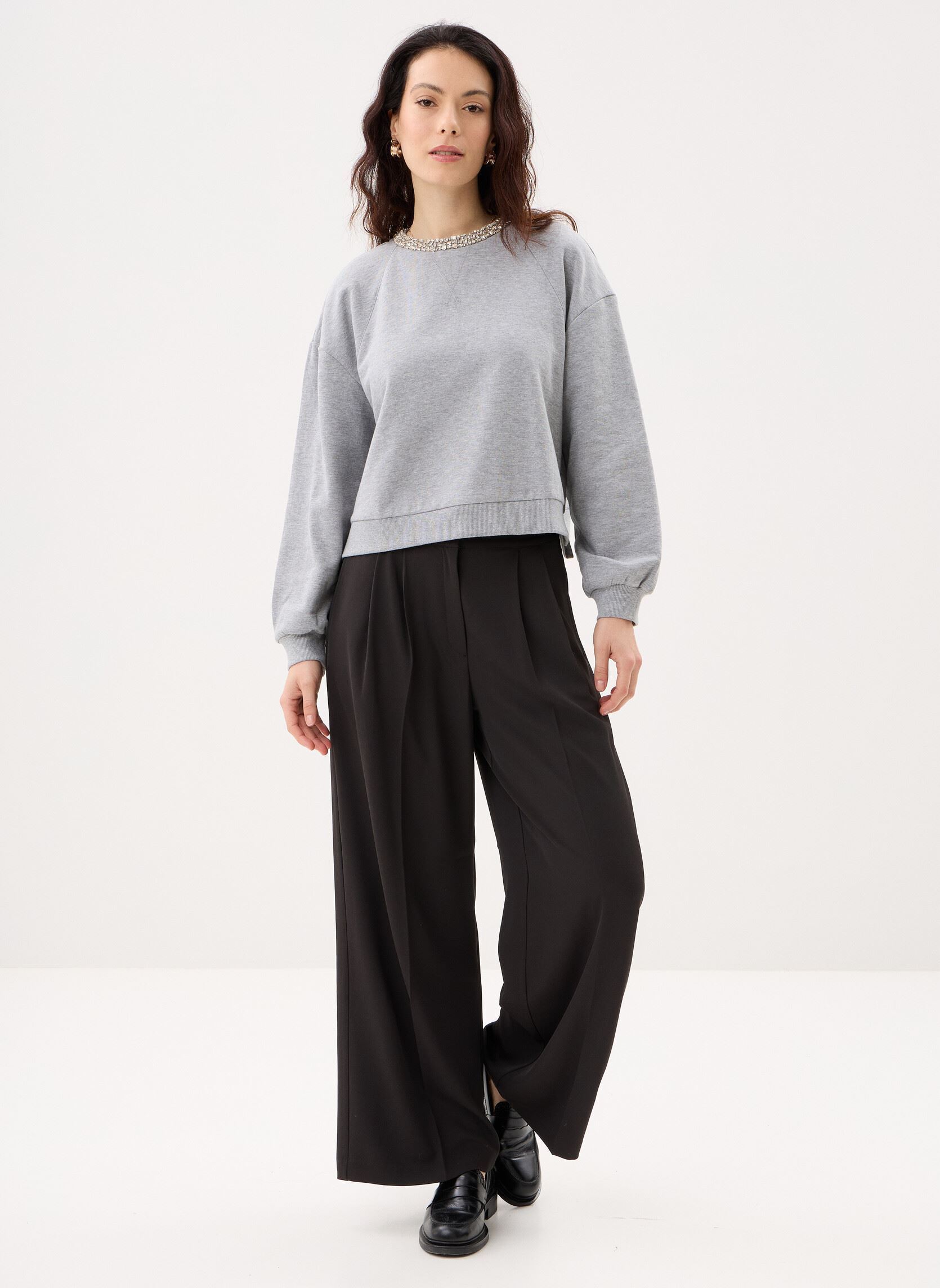 Sweater B315045 dames grijs IKKS Women Sweater B315045 dames grijs 20-GRIS CHINÉ CLAIR