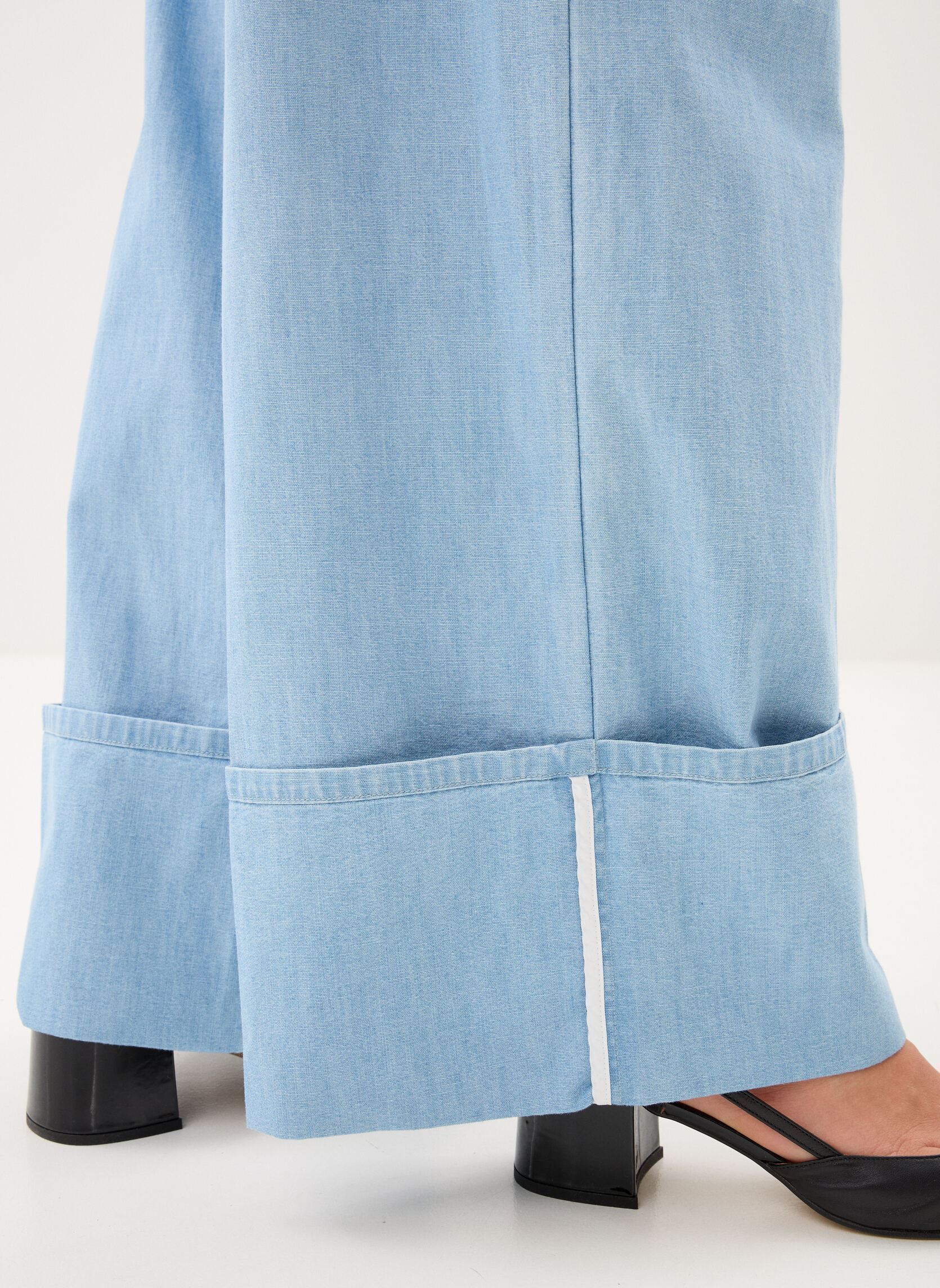 Pantalons larges B322225 femme bleu IKKS Women Pantalons larges B322225 femme bleu 43-TURQUOISE