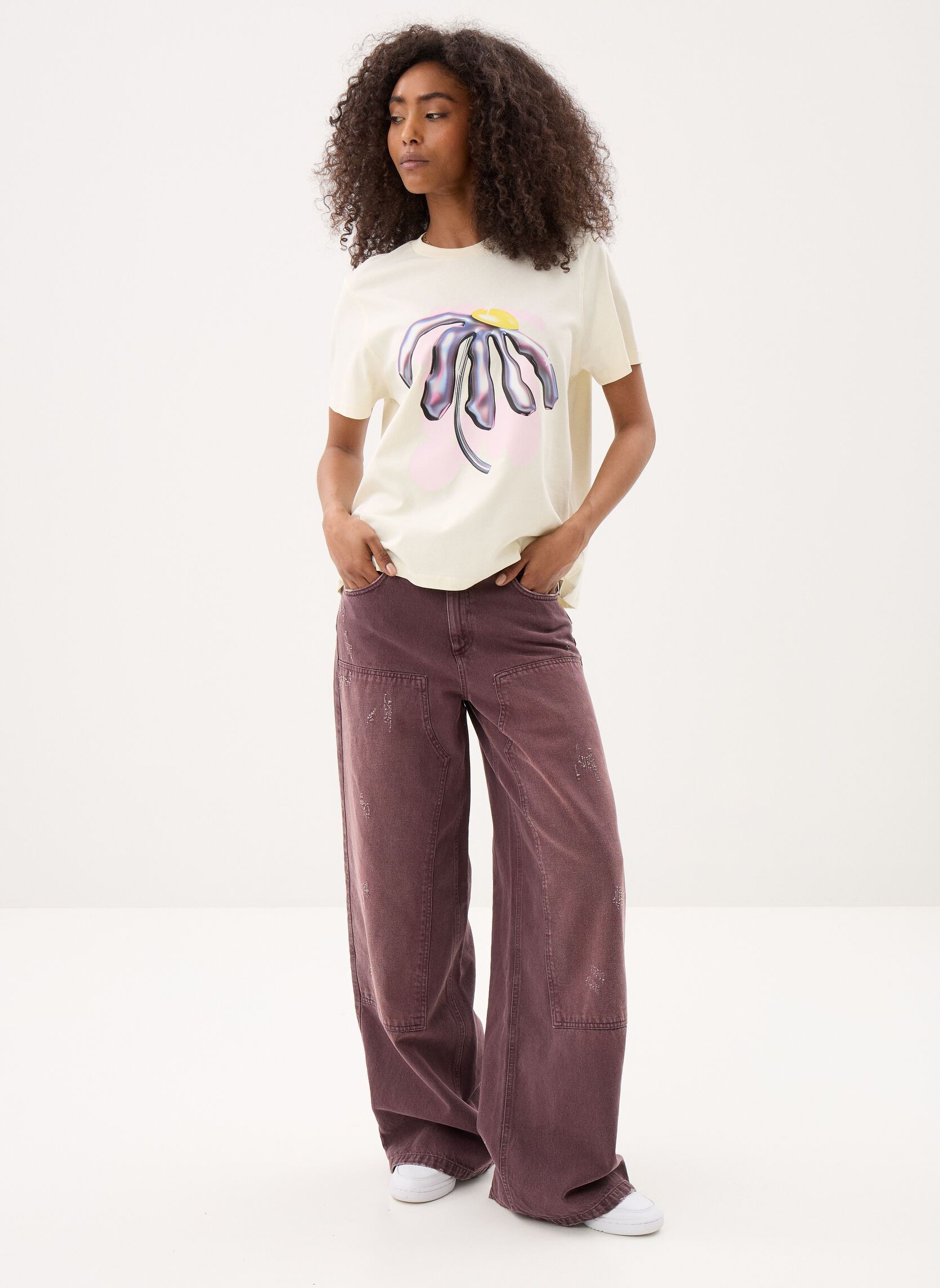 Wijde jeans / Flared Jeans B329115 dames blauw IKKS Women Wijde jeans / Flared Jeans B329115 dames blauw 84-DARK PLUM