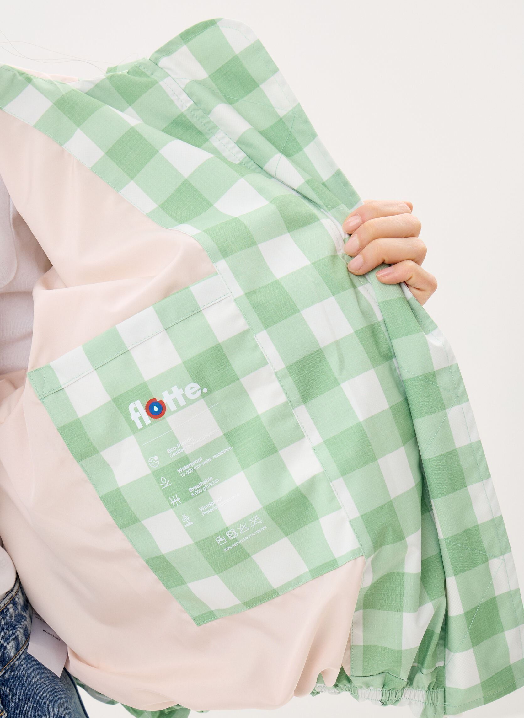 Regenjassen Darius dames wit FLOTTE Regenjassen Darius dames wit Vichy Vert