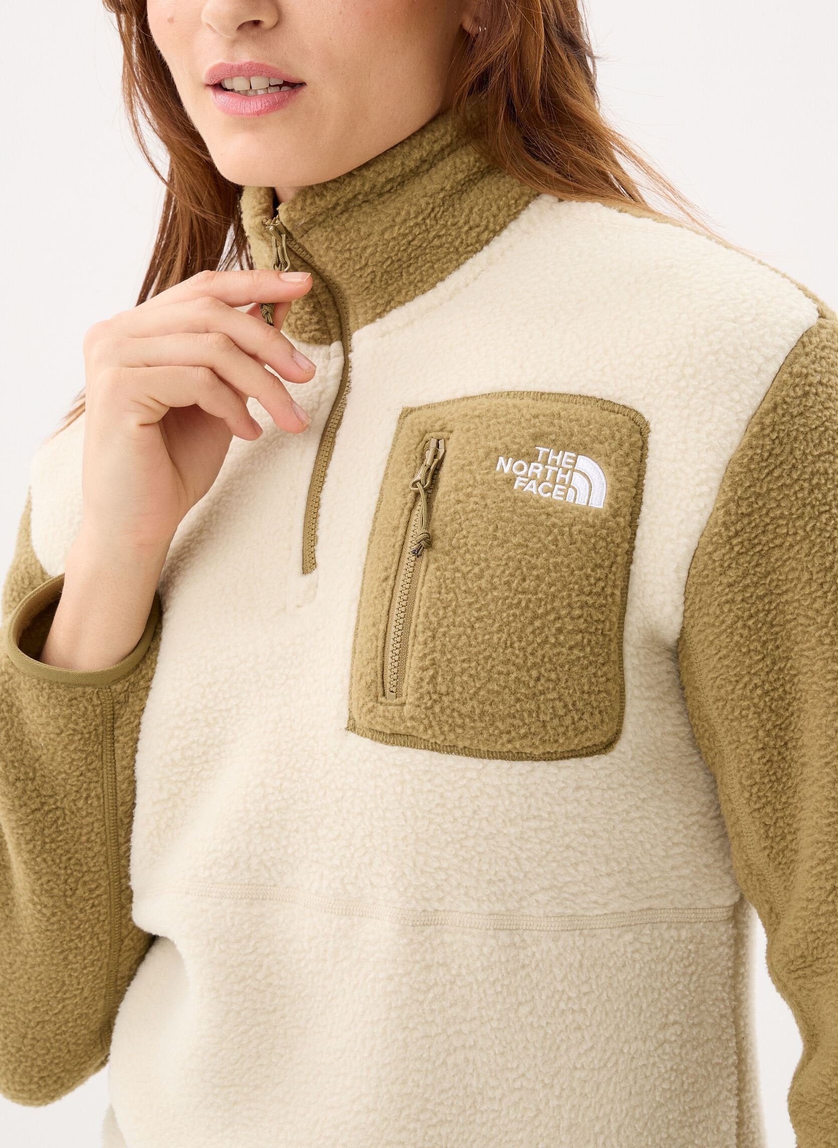 Fleece-Jacken W Yumiori 1/4 Zip damen weiß The North Face Fleece-Jacken W Yumiori 1/4 Zip damen weiß DESERT STONE/CE