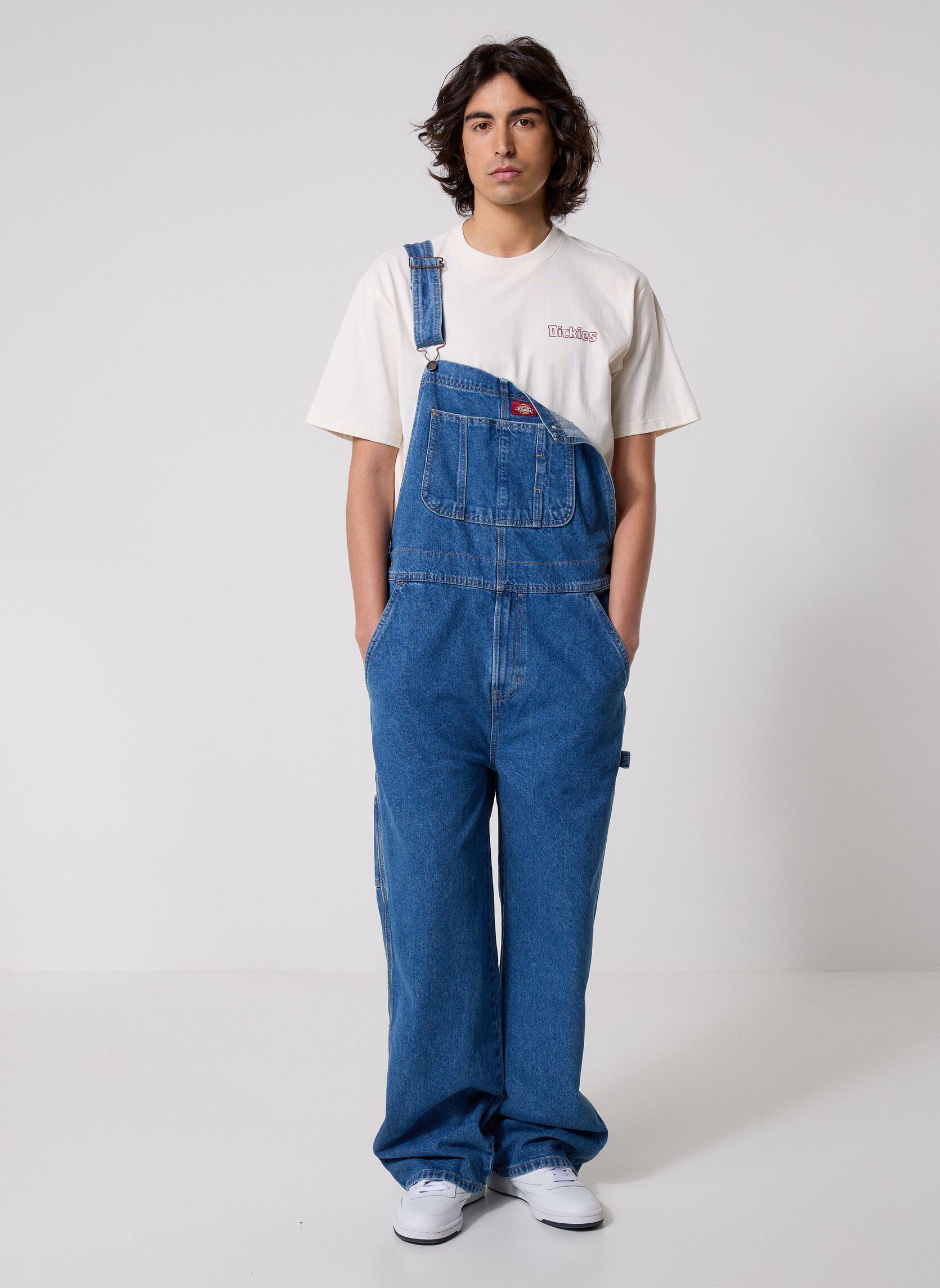Pantalons Loose Denim Bib homme bleu Dickies Pantalons Loose Denim Bib homme bleu CLASSIC BLUE