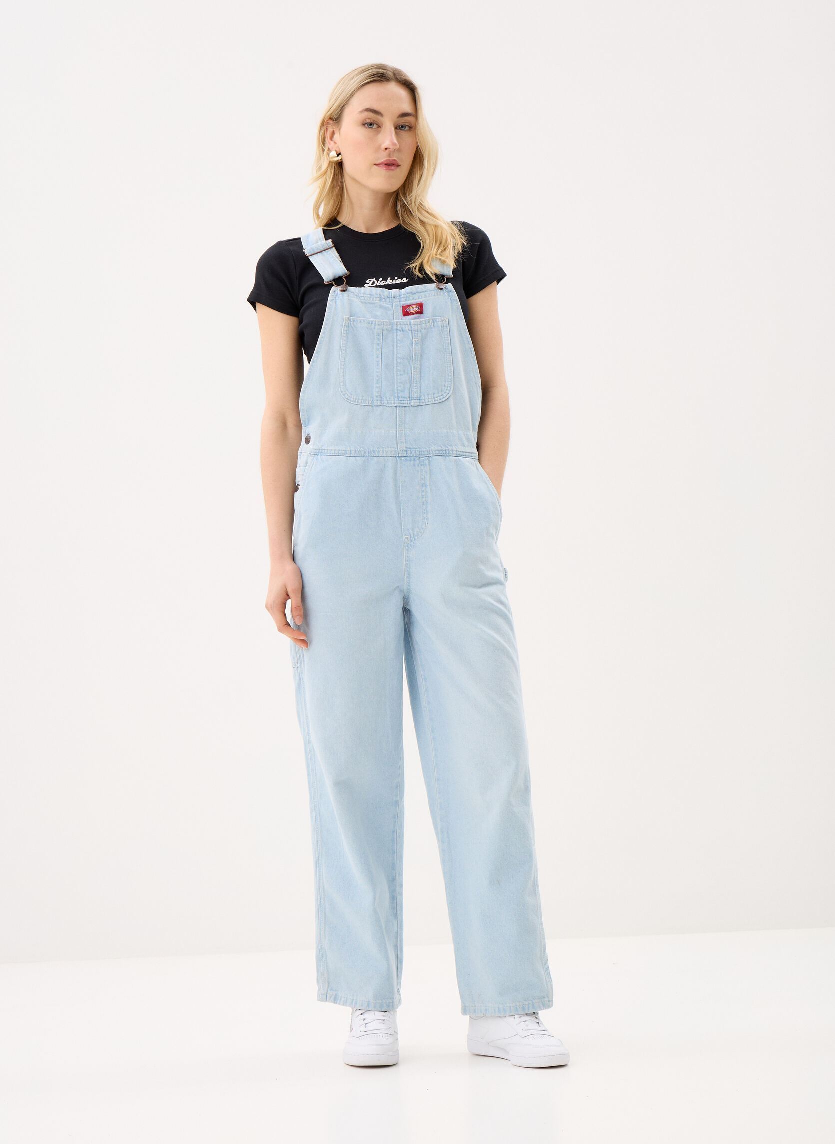 Tuinbroeken Loose Denim Bib W dames blauw Dickies Tuinbroeken Loose Denim Bib W dames blauw FOG BLUE