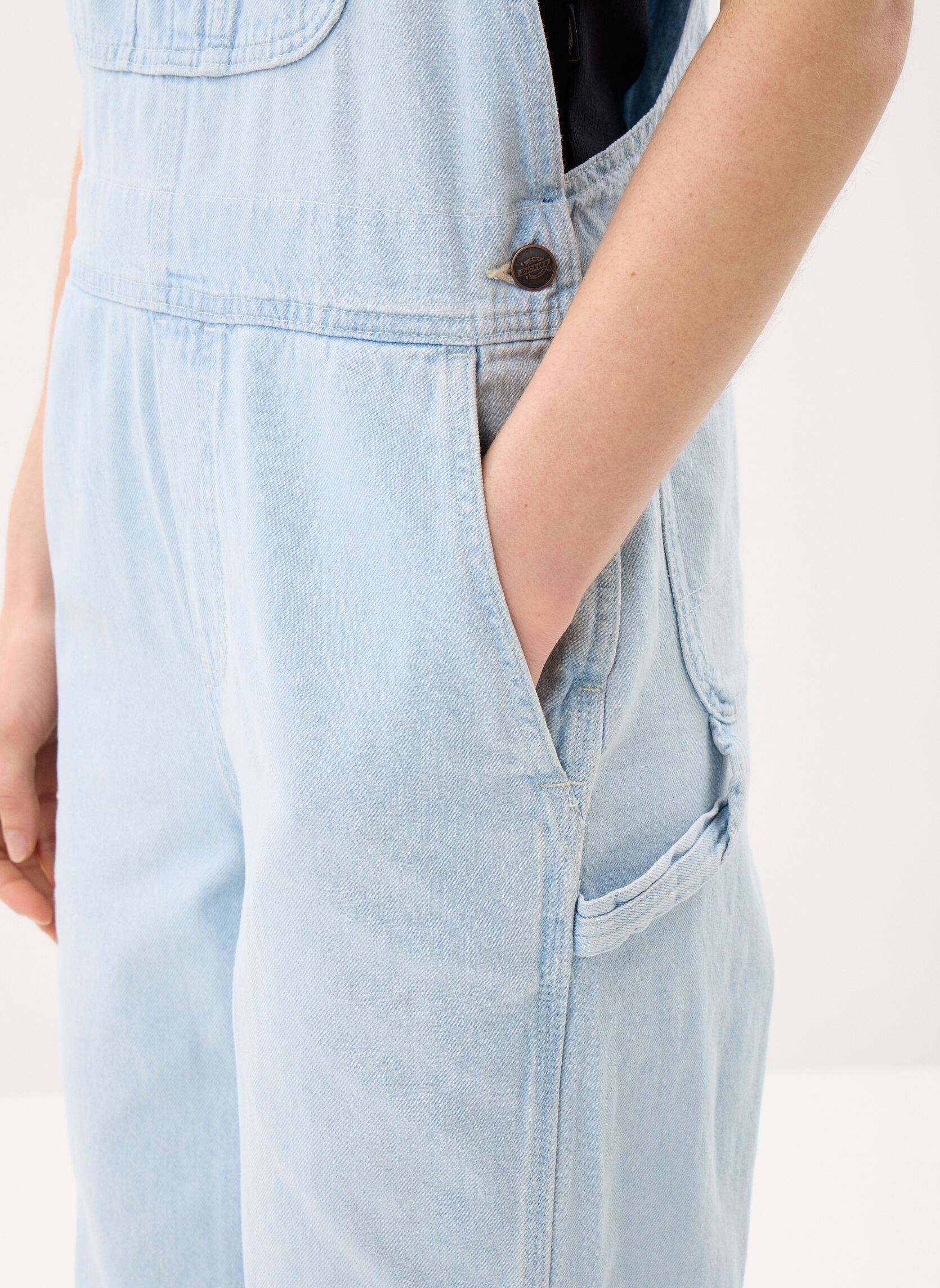 Tuinbroeken Loose Denim Bib W dames blauw Dickies Tuinbroeken Loose Denim Bib W dames blauw FOG BLUE