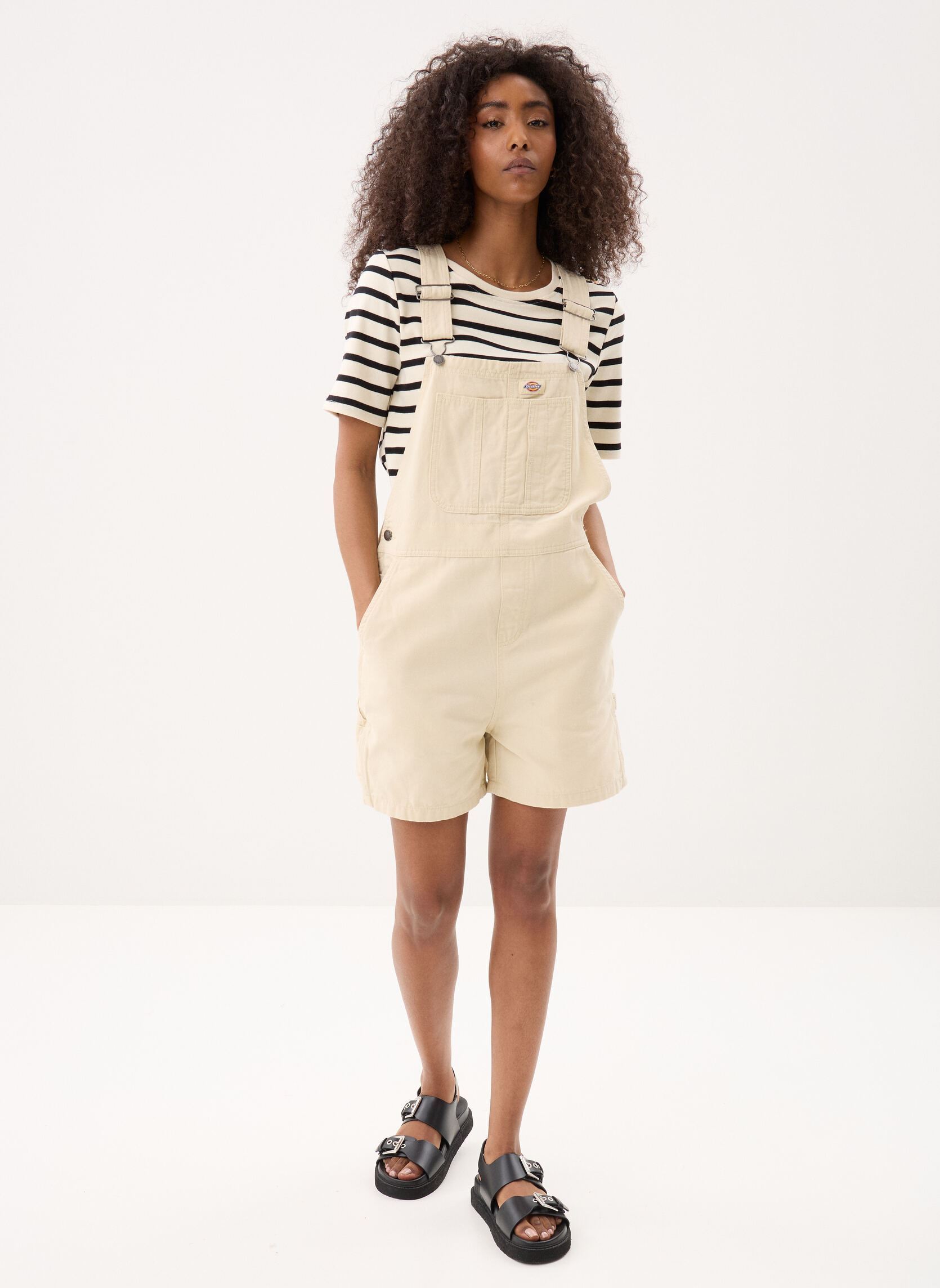Kurze Jumpsuits Lightweight Canvas Short Bib W damen beige Dickies Kurze Jumpsuits Lightweight Canvas Short Bib W damen beige WOOD ASH