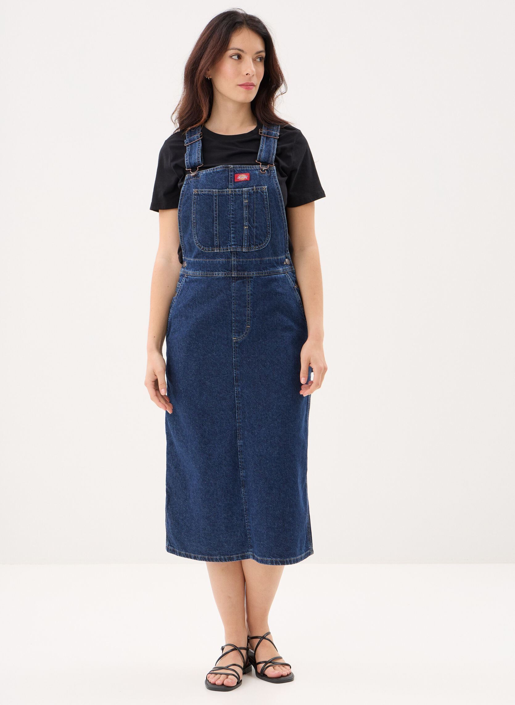 Kleider Denim Bib Dress W damen blau Dickies Kleider Denim Bib Dress W damen blau DARK INDIGO