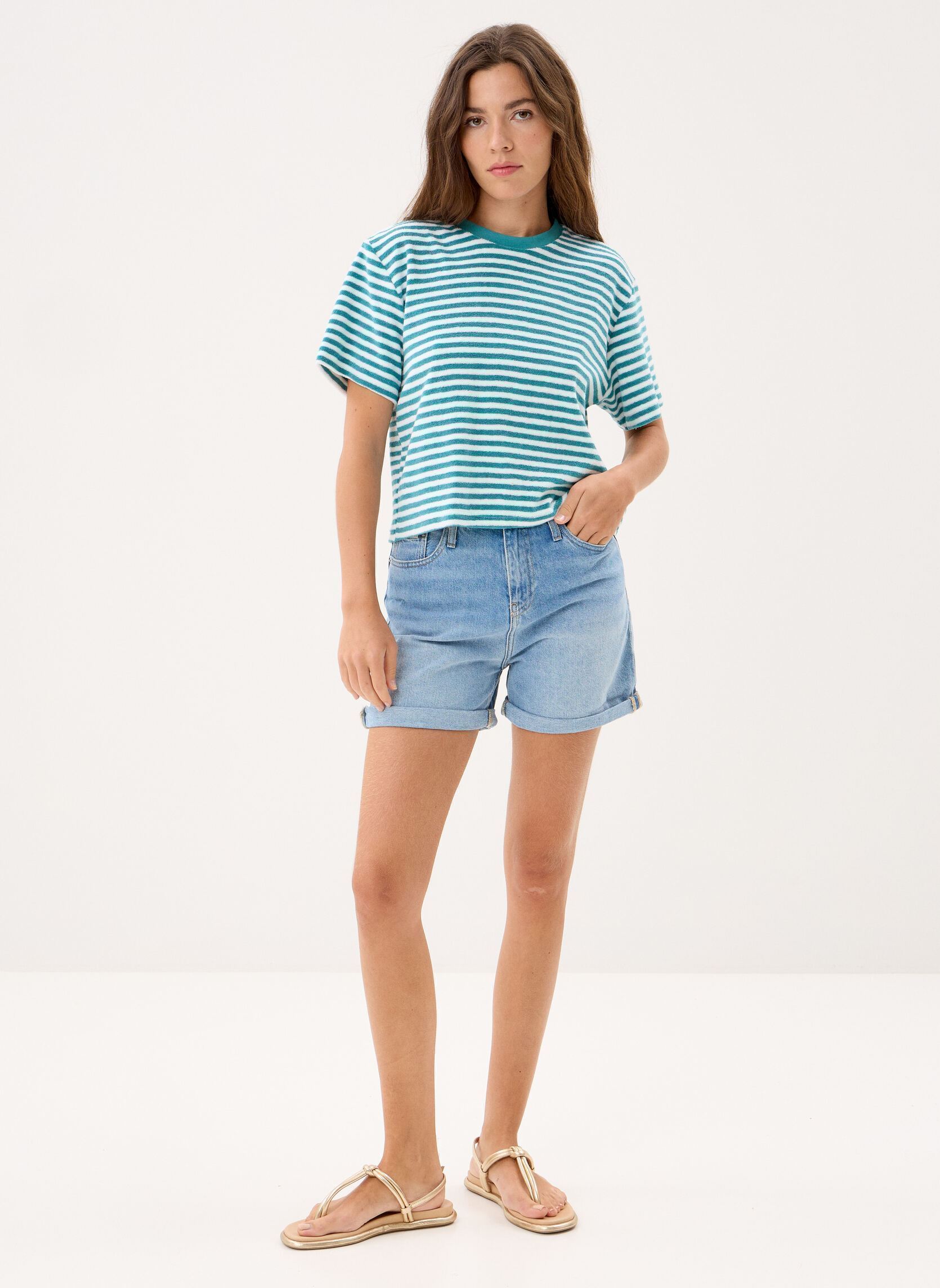 Tee-shirts Silica Stripe femme bleu JOTT Tee-shirts Silica Stripe femme bleu STRIPED COASTAL WATER