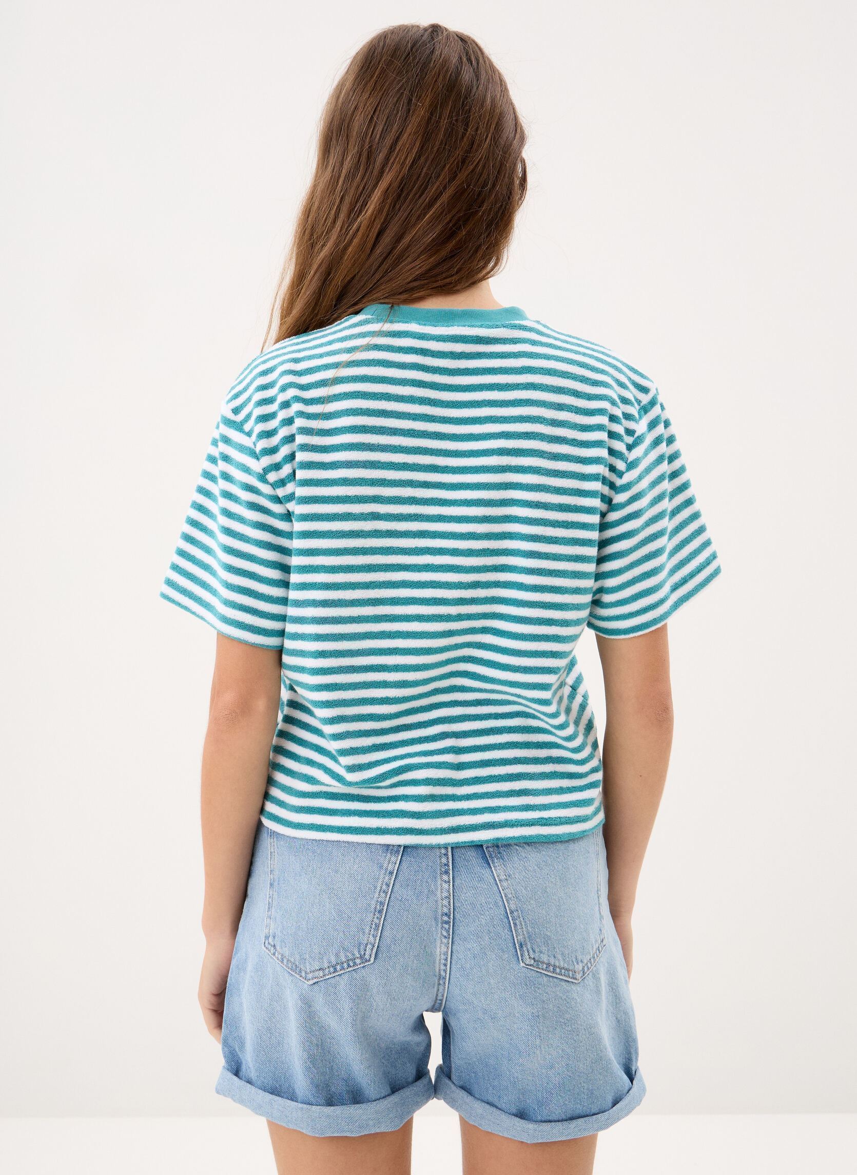 Tee-shirts Silica Stripe femme bleu JOTT Tee-shirts Silica Stripe femme bleu STRIPED COASTAL WATER