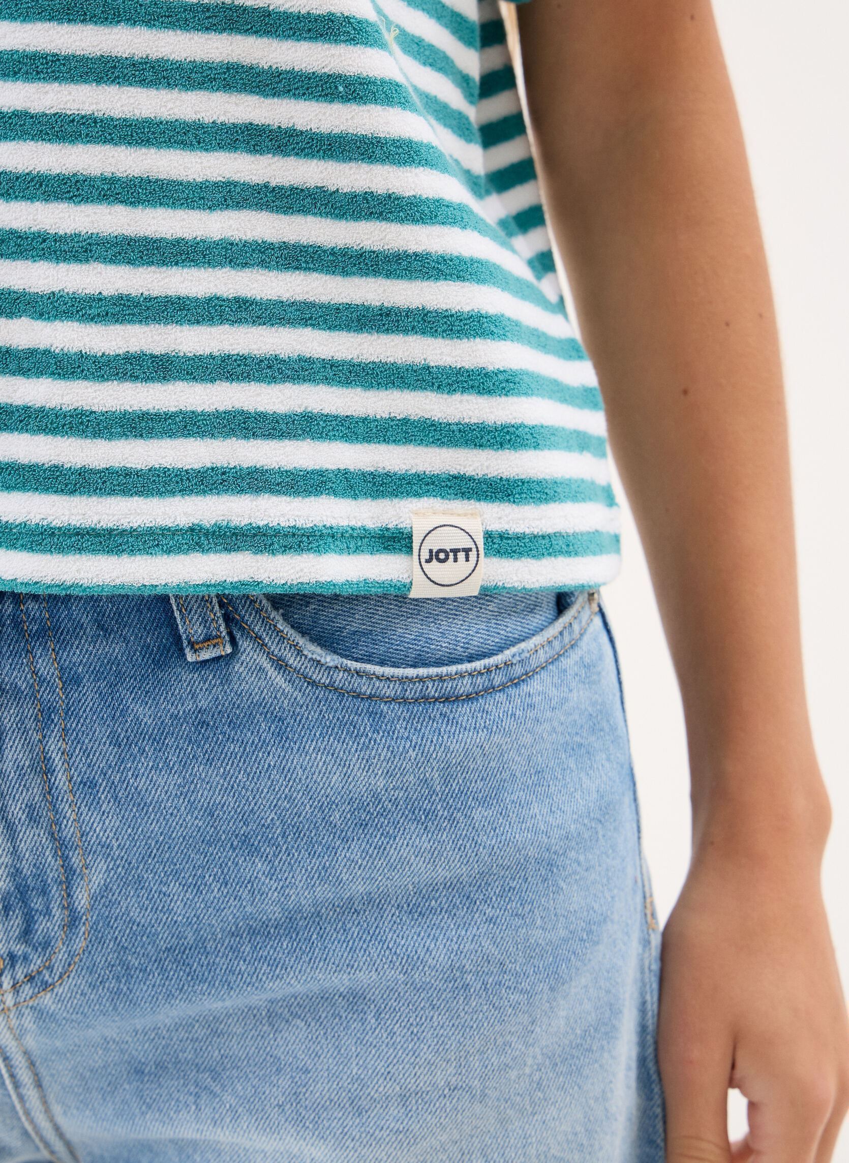 Tee-shirts Silica Stripe femme bleu JOTT Tee-shirts Silica Stripe femme bleu STRIPED COASTAL WATER