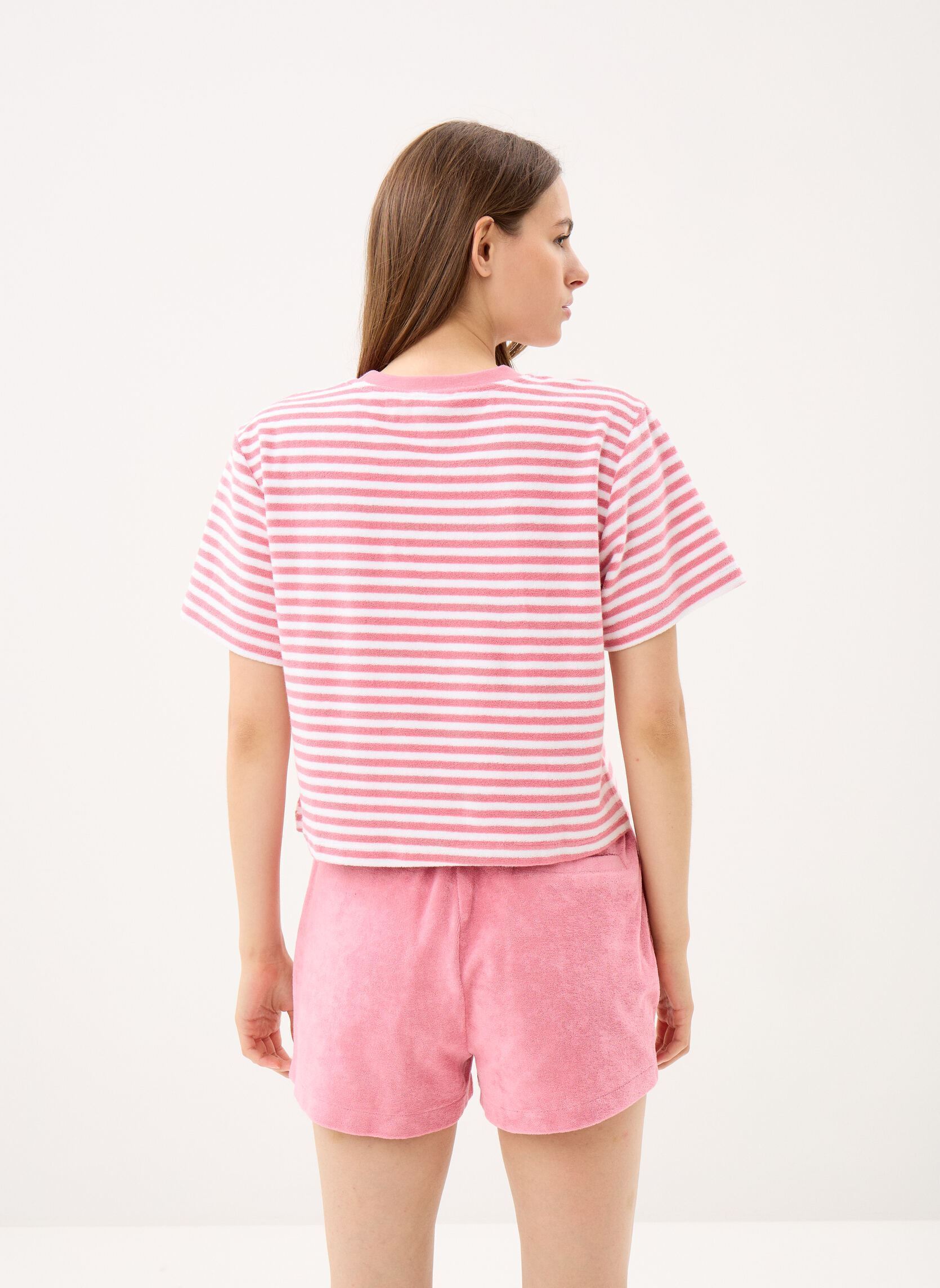 Tee-shirts Silica Stripe femme rose JOTT Tee-shirts Silica Stripe femme rose STRIPED ANTIQUE PINK