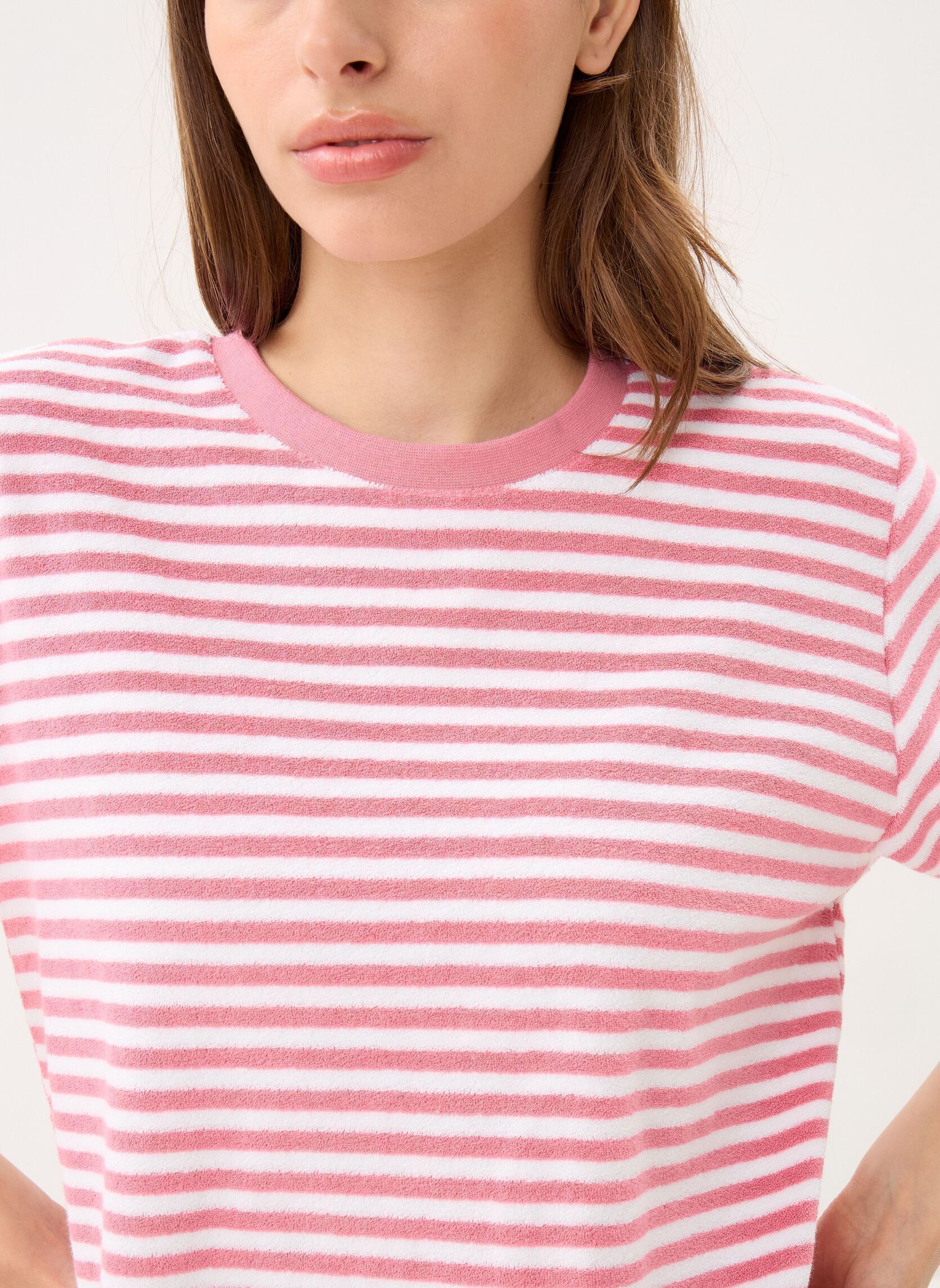 Tee-shirts Silica Stripe femme rose JOTT Tee-shirts Silica Stripe femme rose STRIPED ANTIQUE PINK