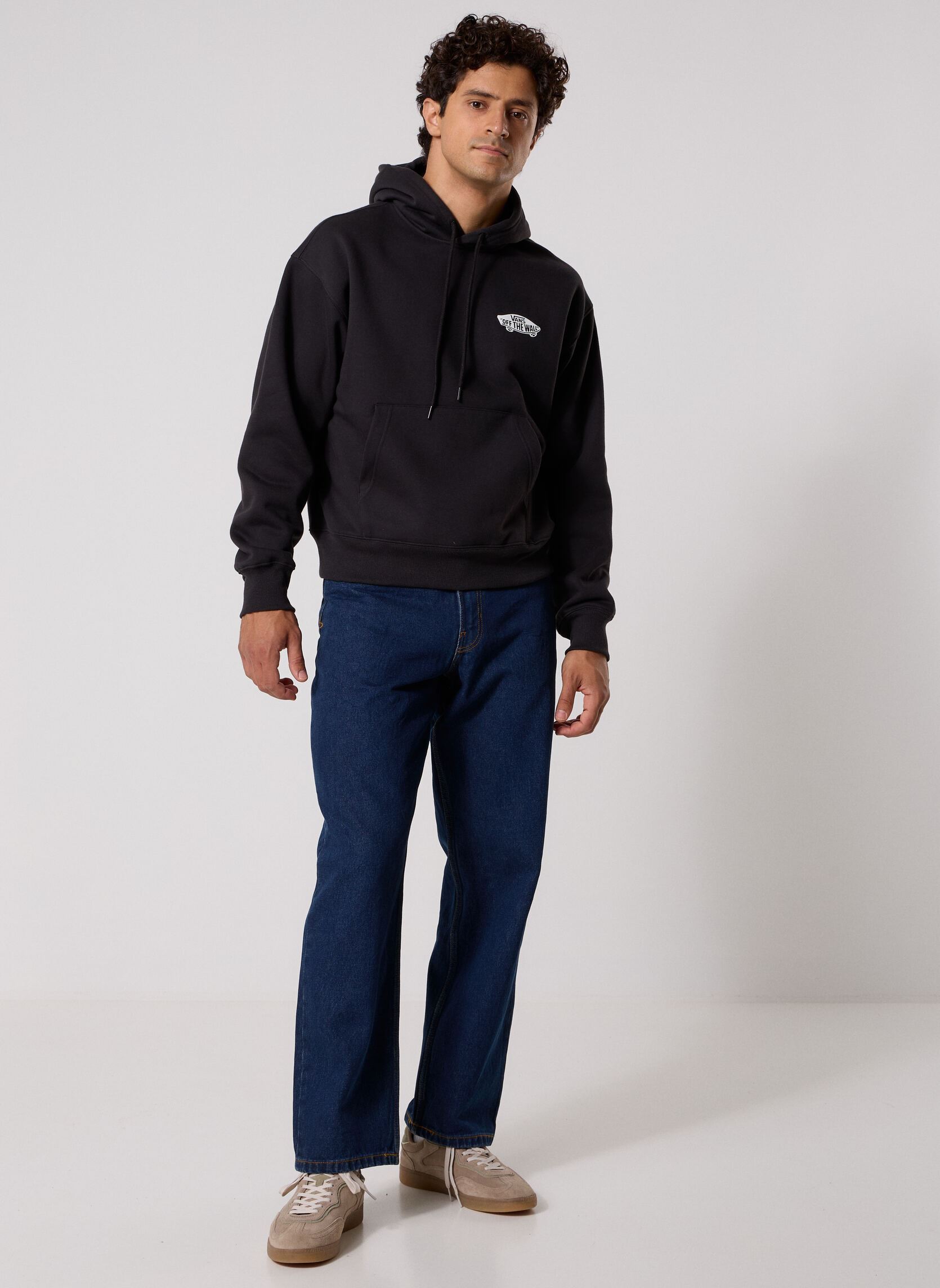 Hoodies Double Standard Pullover heren zwart Vans Hoodies Double Standard Pullover heren zwart BLACK/WHITE
