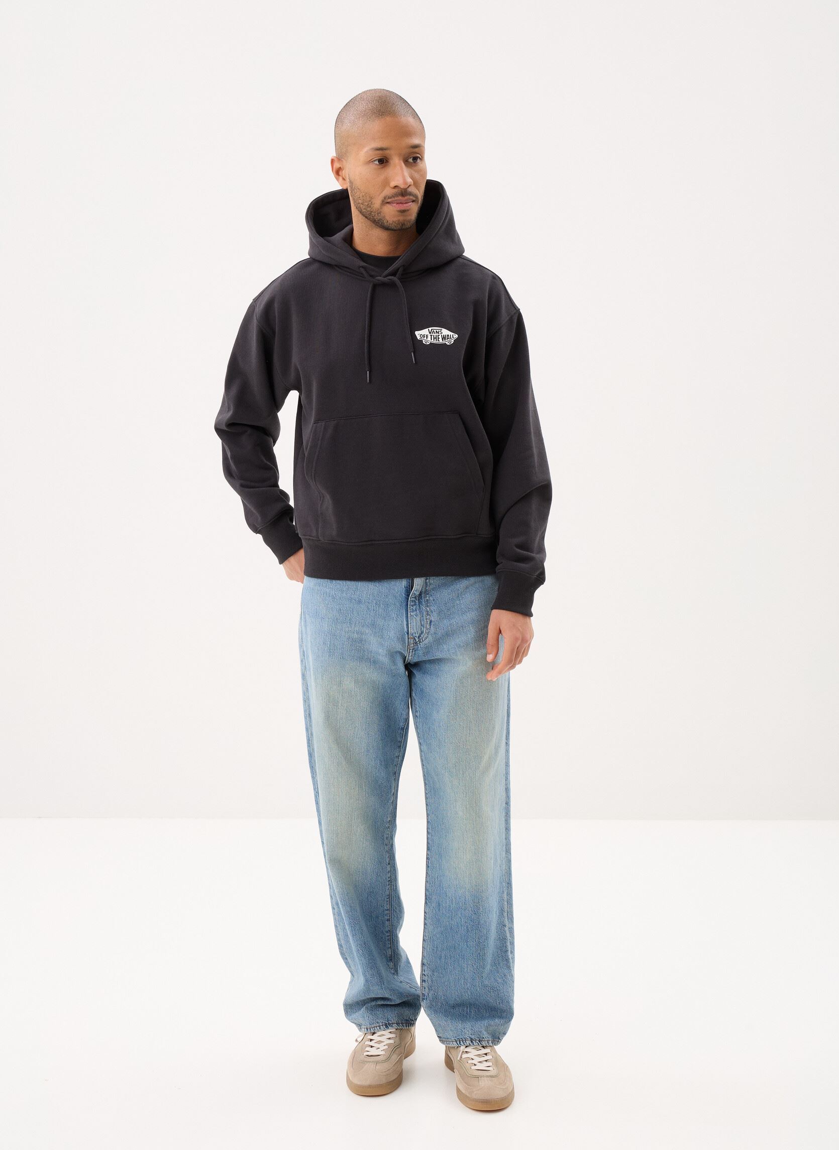 Hoodies Double Standard Pullover heren zwart Vans Hoodies Double Standard Pullover heren zwart BLACK/WHITE