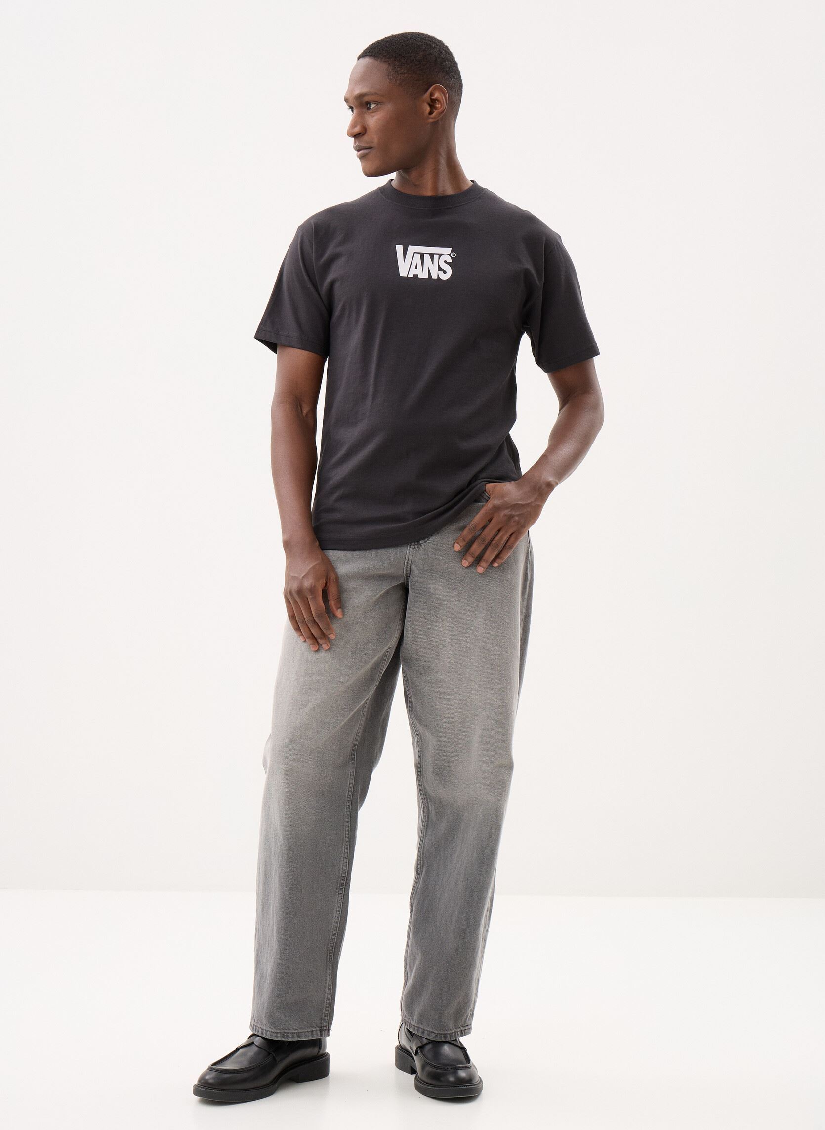Kurzarm-T-Shirts Stretch Logo SS Tee herren schwarz Vans Kurzarm-T-Shirts Stretch Logo SS Tee herren schwarz BLACK/WHITE