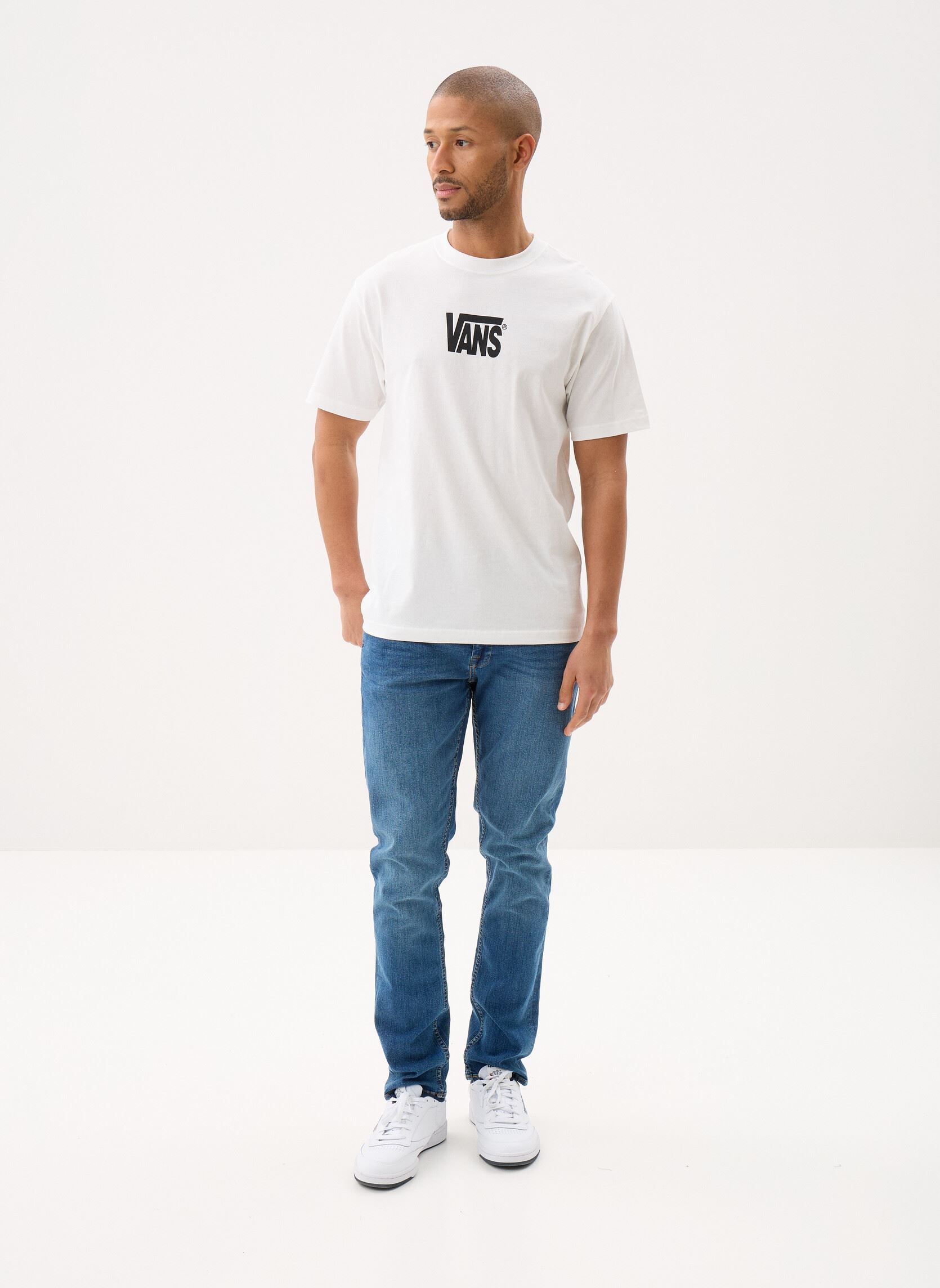 Kurzarm-T-Shirts Stretch Logo SS Tee herren weiß Vans Kurzarm-T-Shirts Stretch Logo SS Tee herren weiß WHITE/BLACK