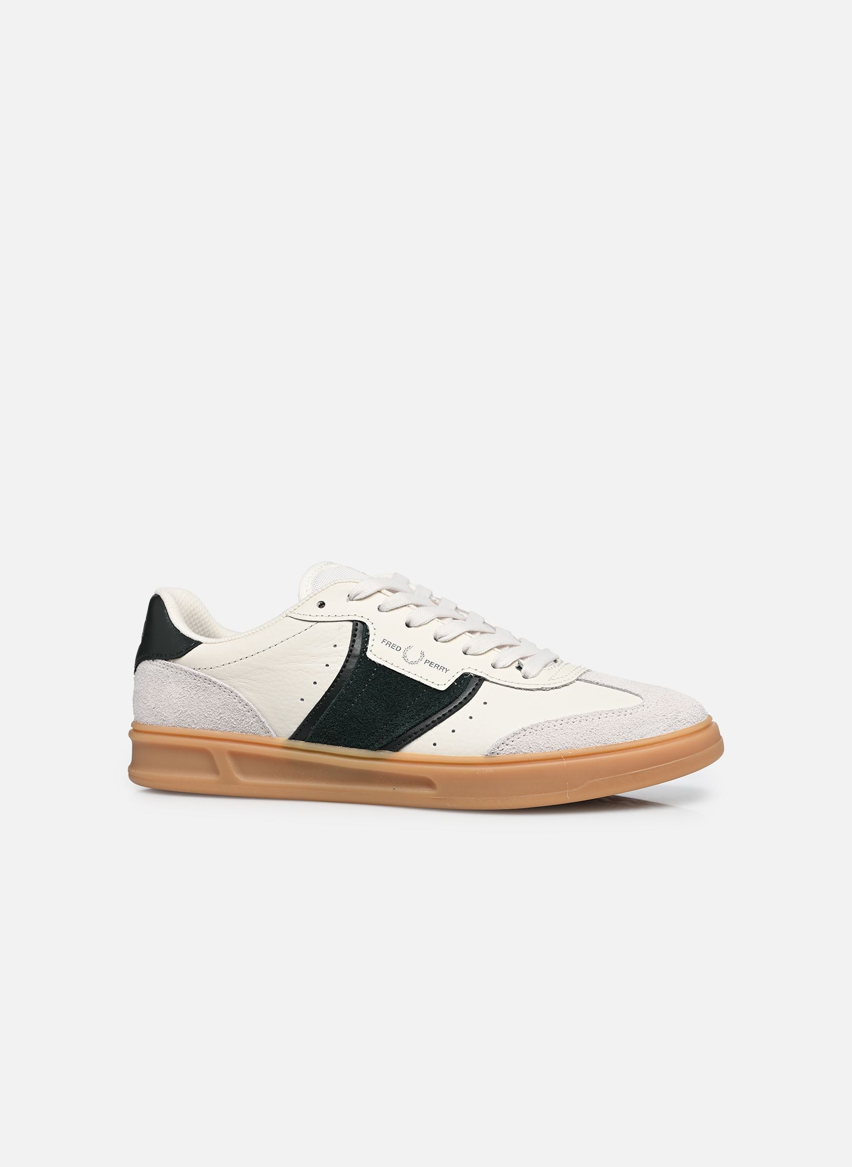 Baskets basses B4 Textured Leather / Suede homme blanc Fred Perry Baskets basses B4 Textured Leather / Suede homme blanc Light Ecru