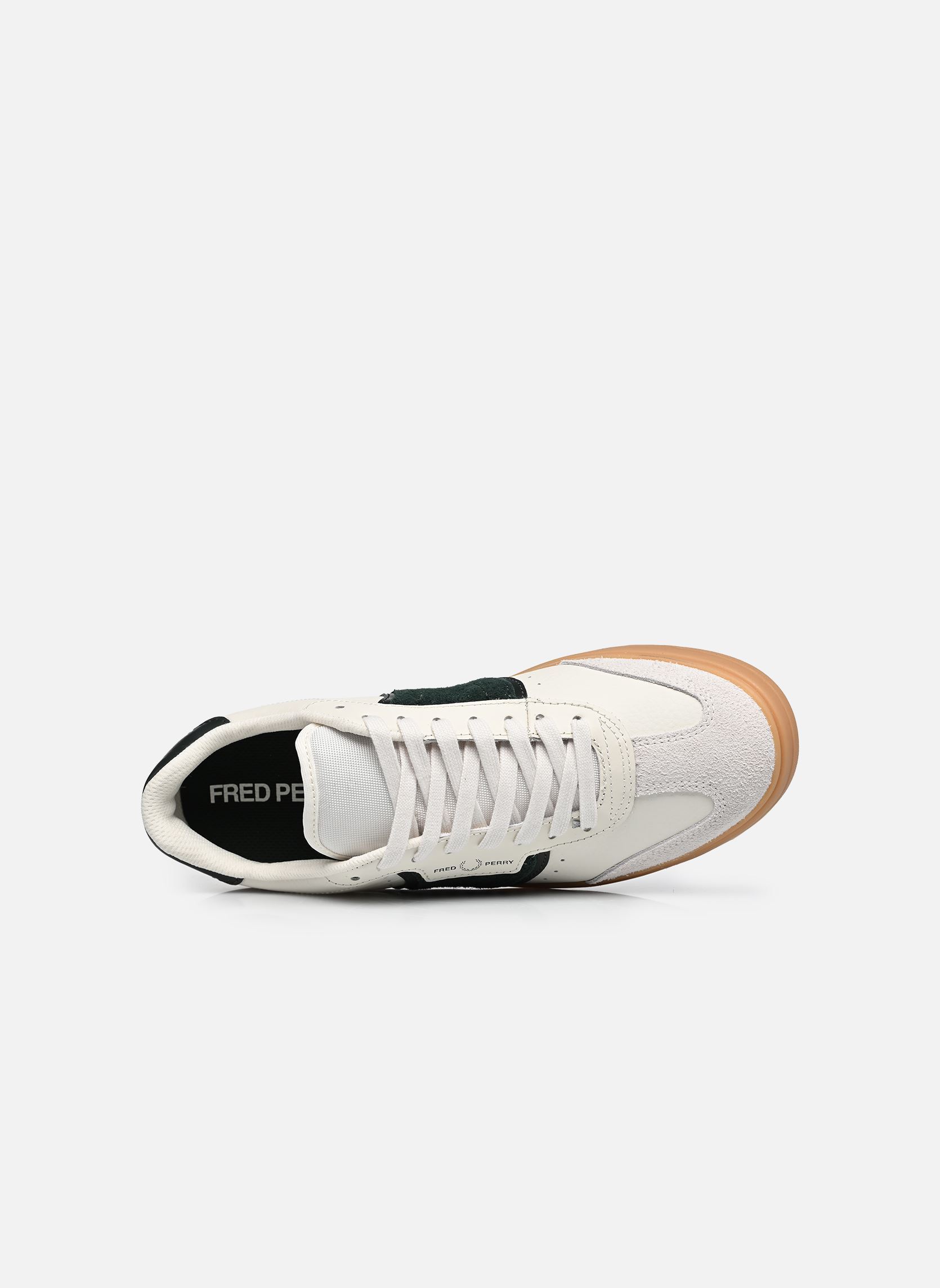 Baskets basses B4 Textured Leather / Suede homme blanc Fred Perry Baskets basses B4 Textured Leather / Suede homme blanc Light Ecru