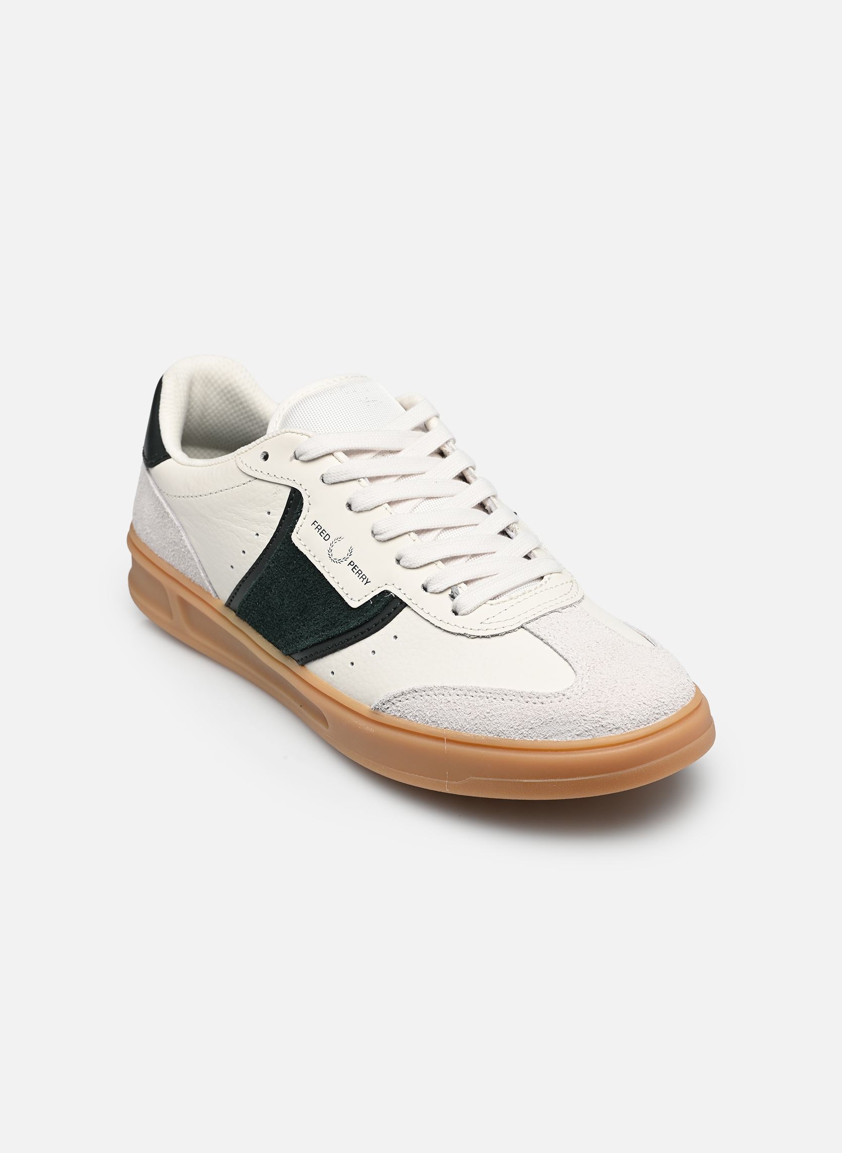 Baskets basses B4 Textured Leather / Suede homme blanc Fred Perry Baskets basses B4 Textured Leather / Suede homme blanc Light Ecru