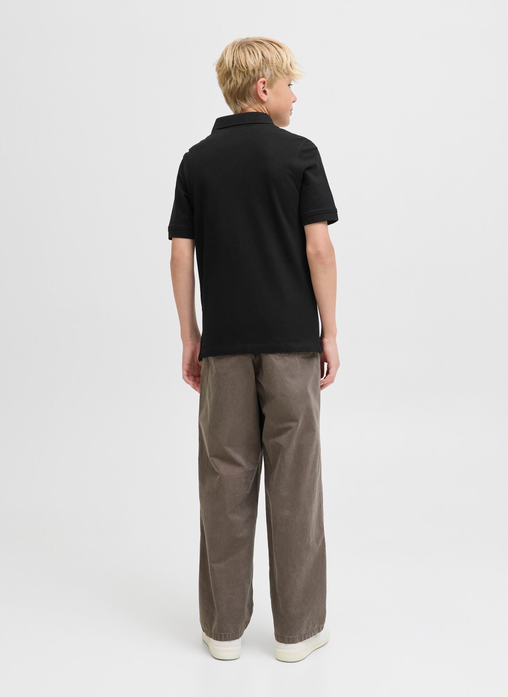 Polos Jjepaulos Polo Ss Noos Jnr garçon noir Jack & Jones Polos Jjepaulos Polo Ss Noos Jnr garçon noir BLACK