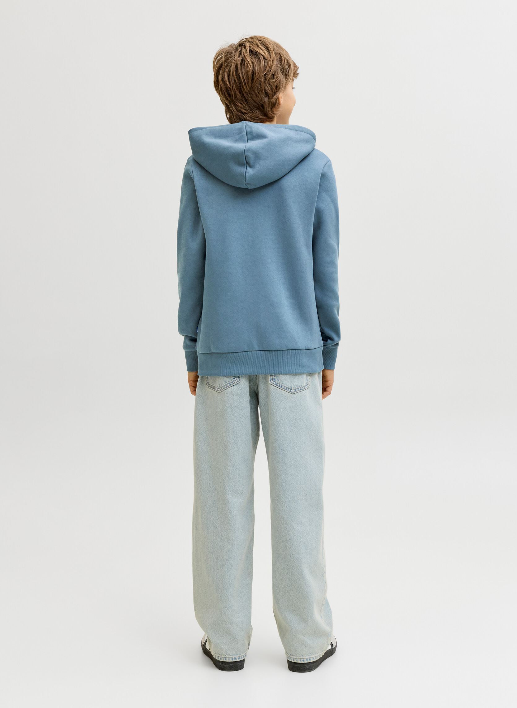 Sweats à capuche Jjcorp Graphic Sweat Hood Jnr garçon bleu Jack & Jones Sweats à capuche Jjcorp Graphic Sweat Hood Jnr garçon bleu BLUE MIRAGE