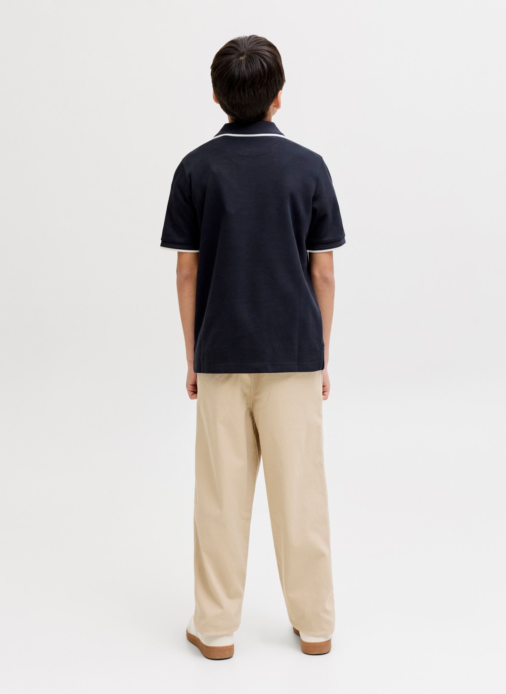 Polos Jprblaethan Detail Ss Polo Jnr garçon bleu Jack & Jones Polos Jprblaethan Detail Ss Polo Jnr garçon bleu NIGHT SKY