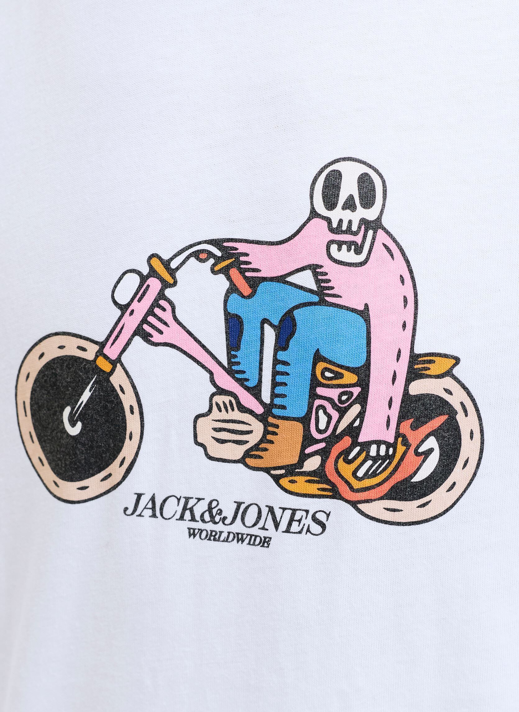 Tee-shirts manches courtes Jorcatskills Skull Tee Ss Cn Sn Jnr garçon blanc Jack & Jones Tee-shirts manches courtes Jorcatskills Skull Tee Ss Cn Sn Jnr garçon blanc BRIGHT WHITE